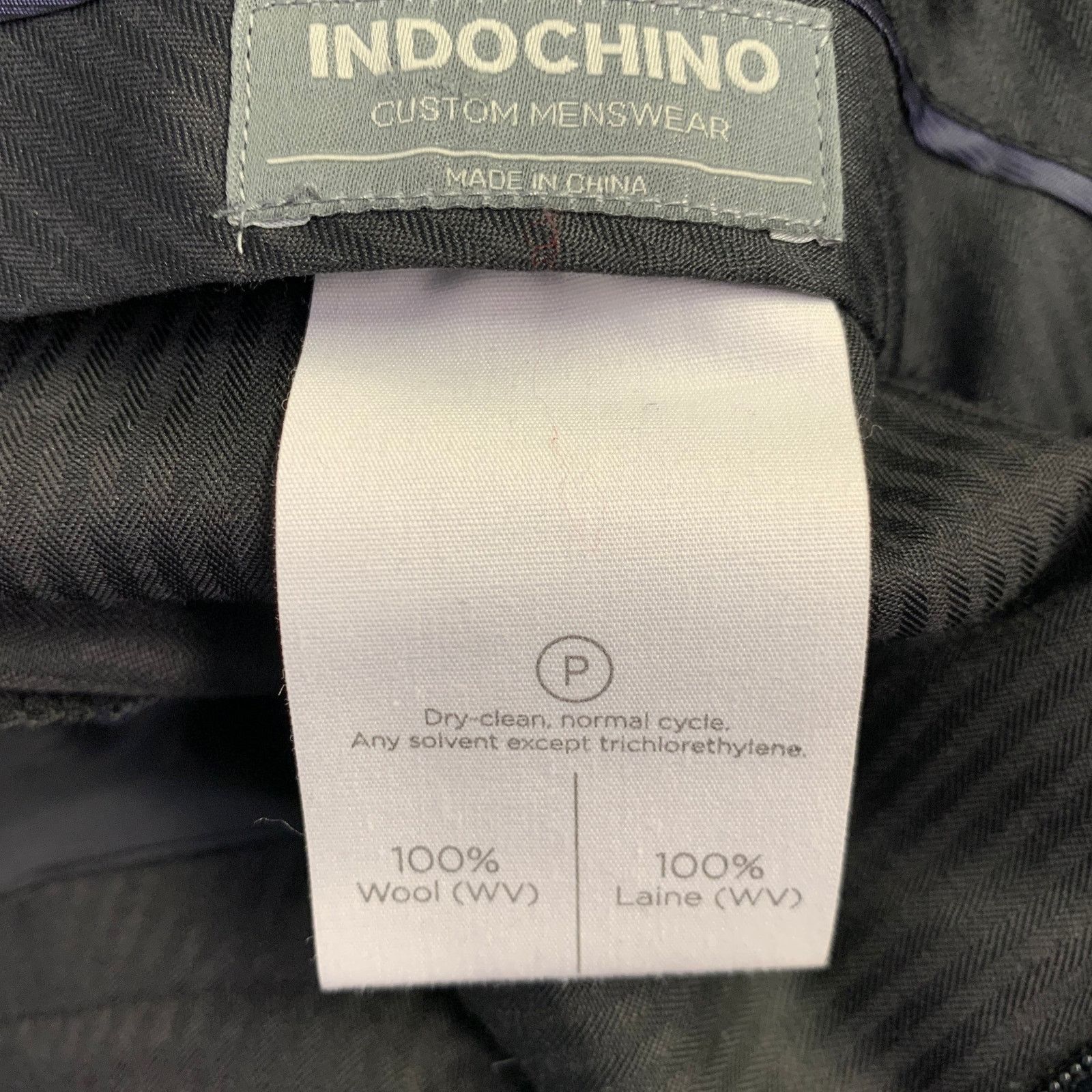Indochino Size 38 Navy Black Contrast Trim Wool Cashmere Tuxedo Size 38R - 12 Thumbnail