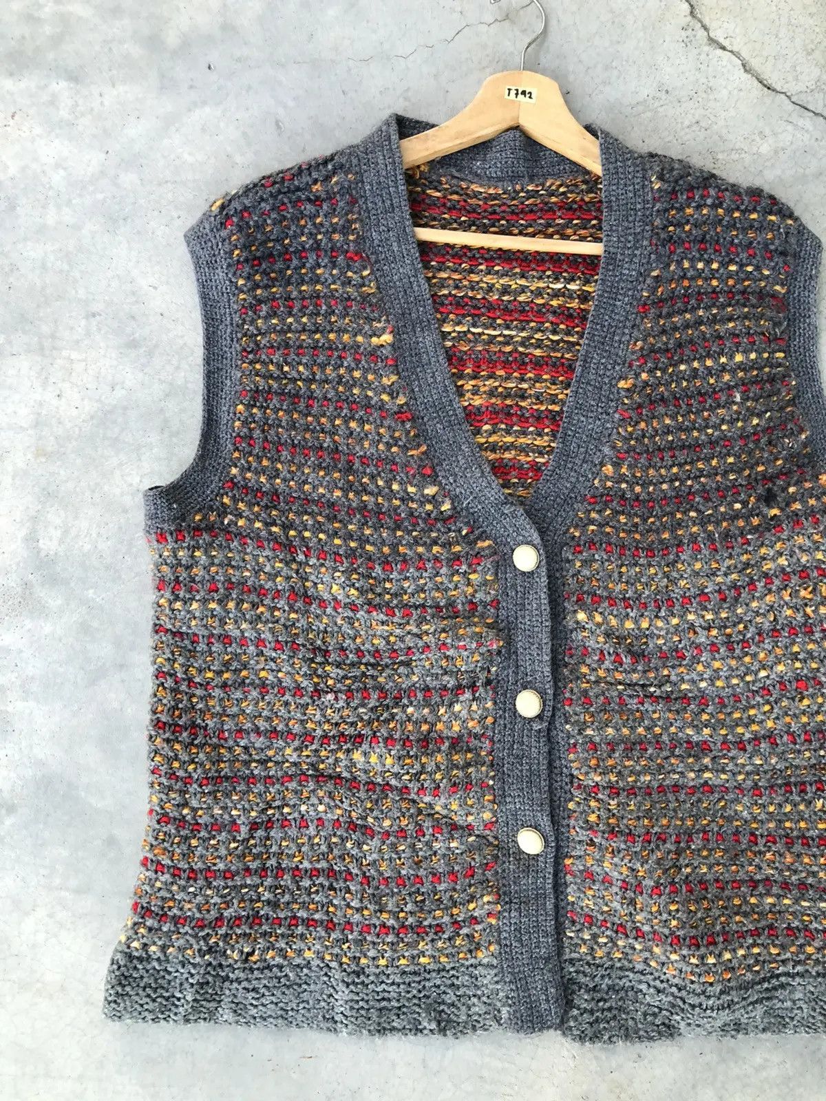 Homespun Knitwear × Japanese Brand Vintage Knitted V-Neck Sweater Cardigan Vest Size US XL / EU 56 / 4 - 6 Thumbnail