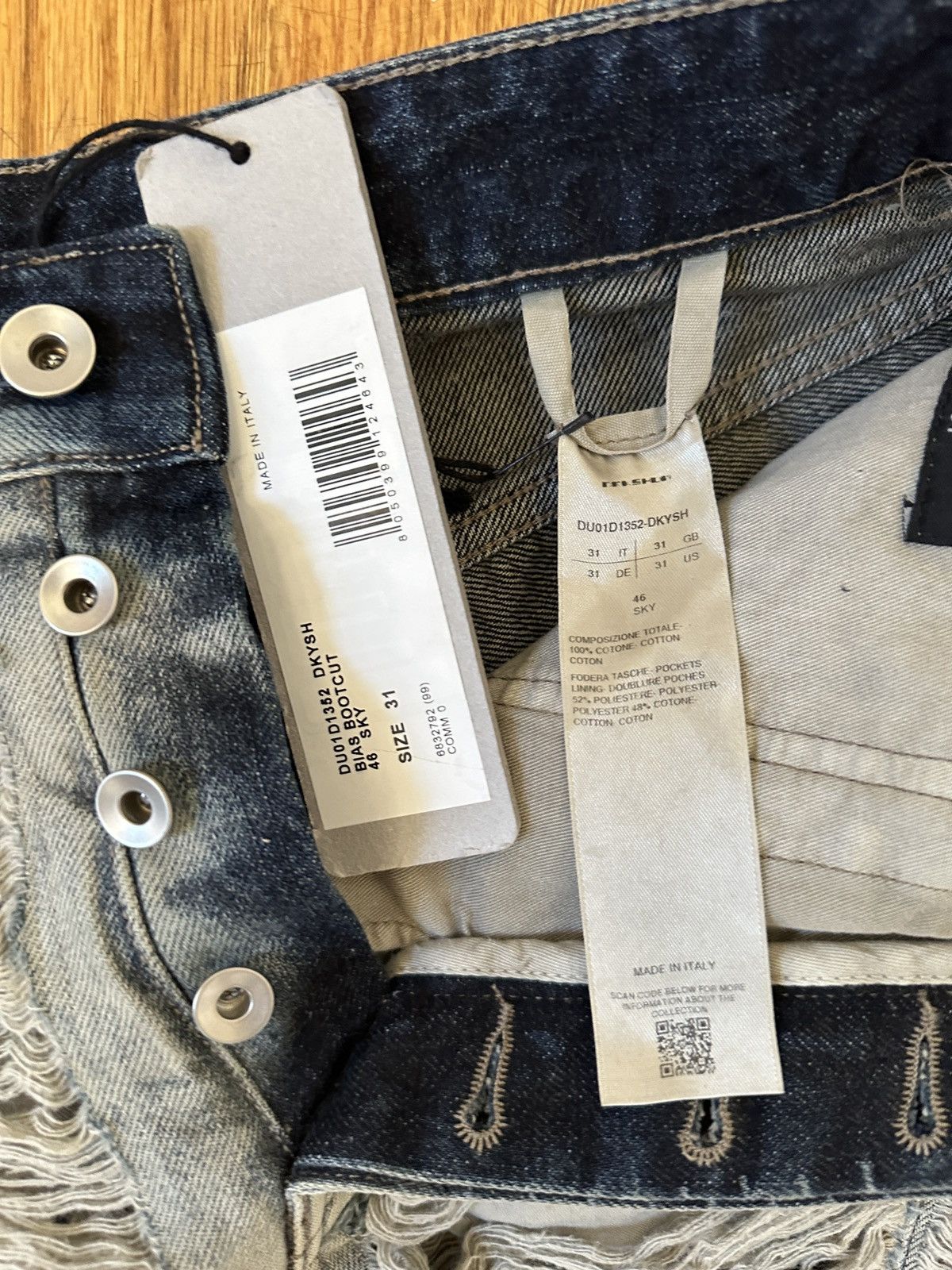 Rick Owens Drkshdw Rick Owens Bias Bootcut Destroyed Shredded Denim Size US 31 - 3 Thumbnail