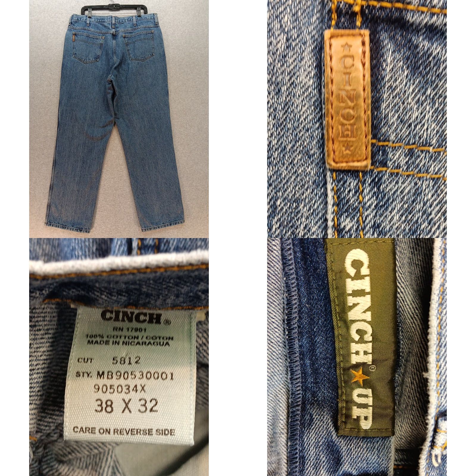Vintage Cinch Green Label Jeans 38x32 Denim Western Original Fit Medium Regular Men Adults Green Tapered 90s? (No, can't add) Size US 38 / EU 54 - 8 Thumbnail