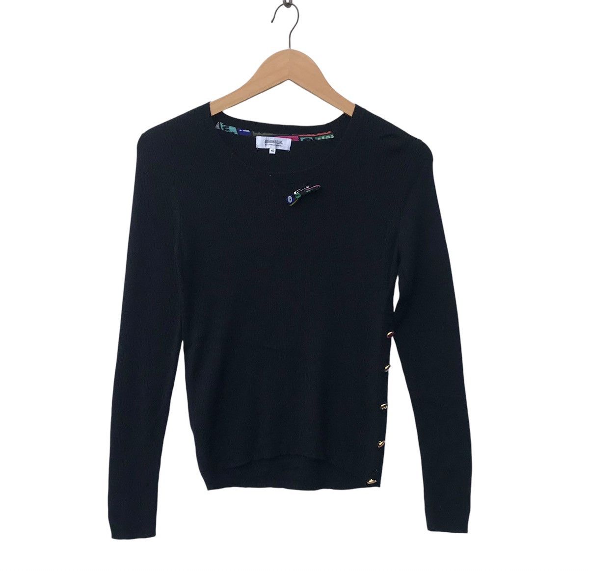Sonia Rykiel Sonia Rykiel Black Longsleeve Shirt Size XS / US 0-2 / IT 36-38 - 1 Thumbnail