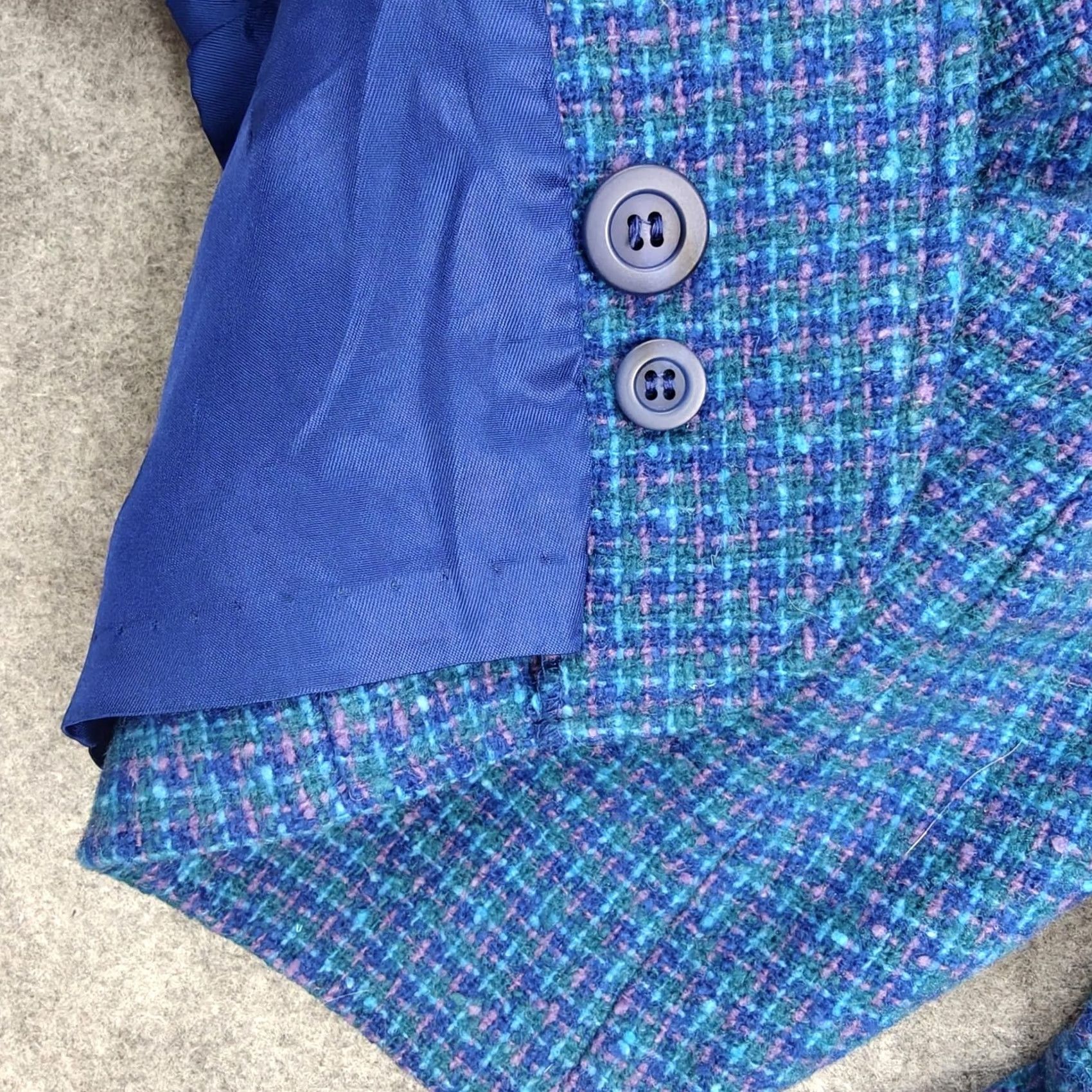 Pendleton VINTAGE Pendleton Skirt Suit Womens 12 Blue Blazer Wool Check Tweed One Button Lined Size XL / US 12-14 / IT 48-50 - 7 Thumbnail