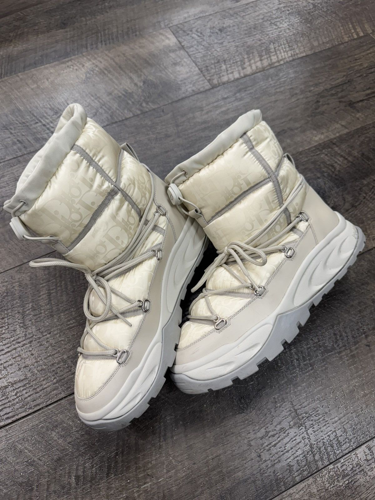 Dior Oblique Monogram Snow Ankle Boot Cream/Grey (42) Size US 9 / EU 42 - 1 Thumbnail