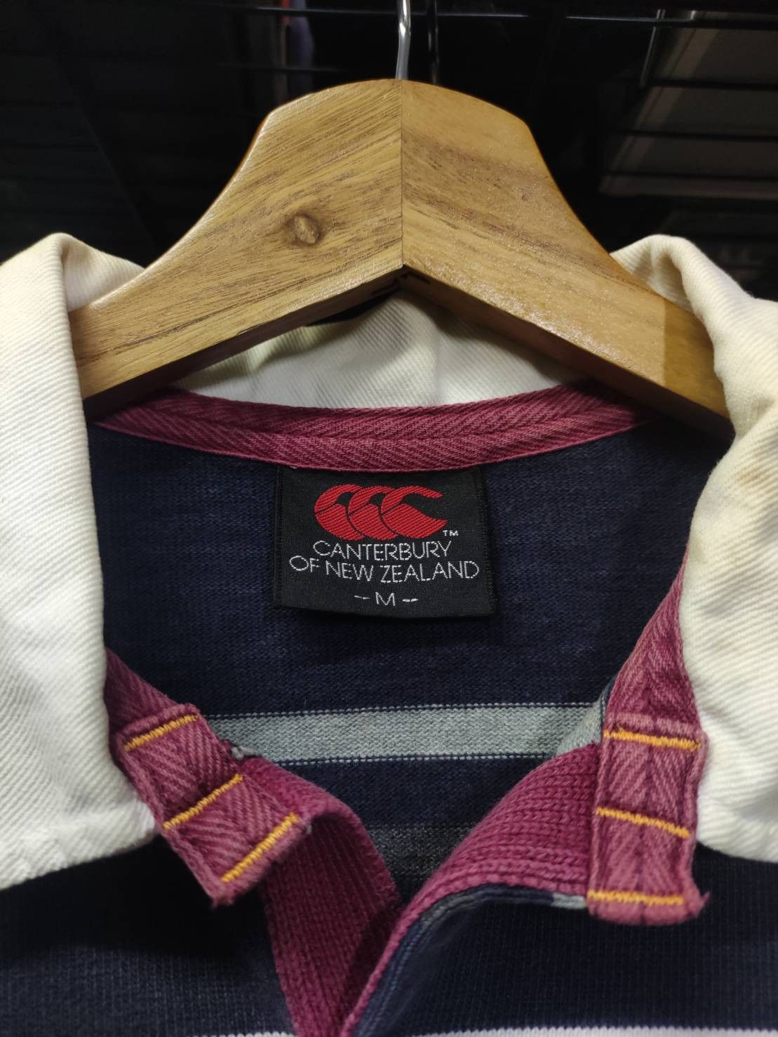Canterbury of New Zealand Vtg 90's Canterbury New Zealand Striped Rugby Sweatshirt Size US M / EU 48-50 / 2 - 3 Thumbnail