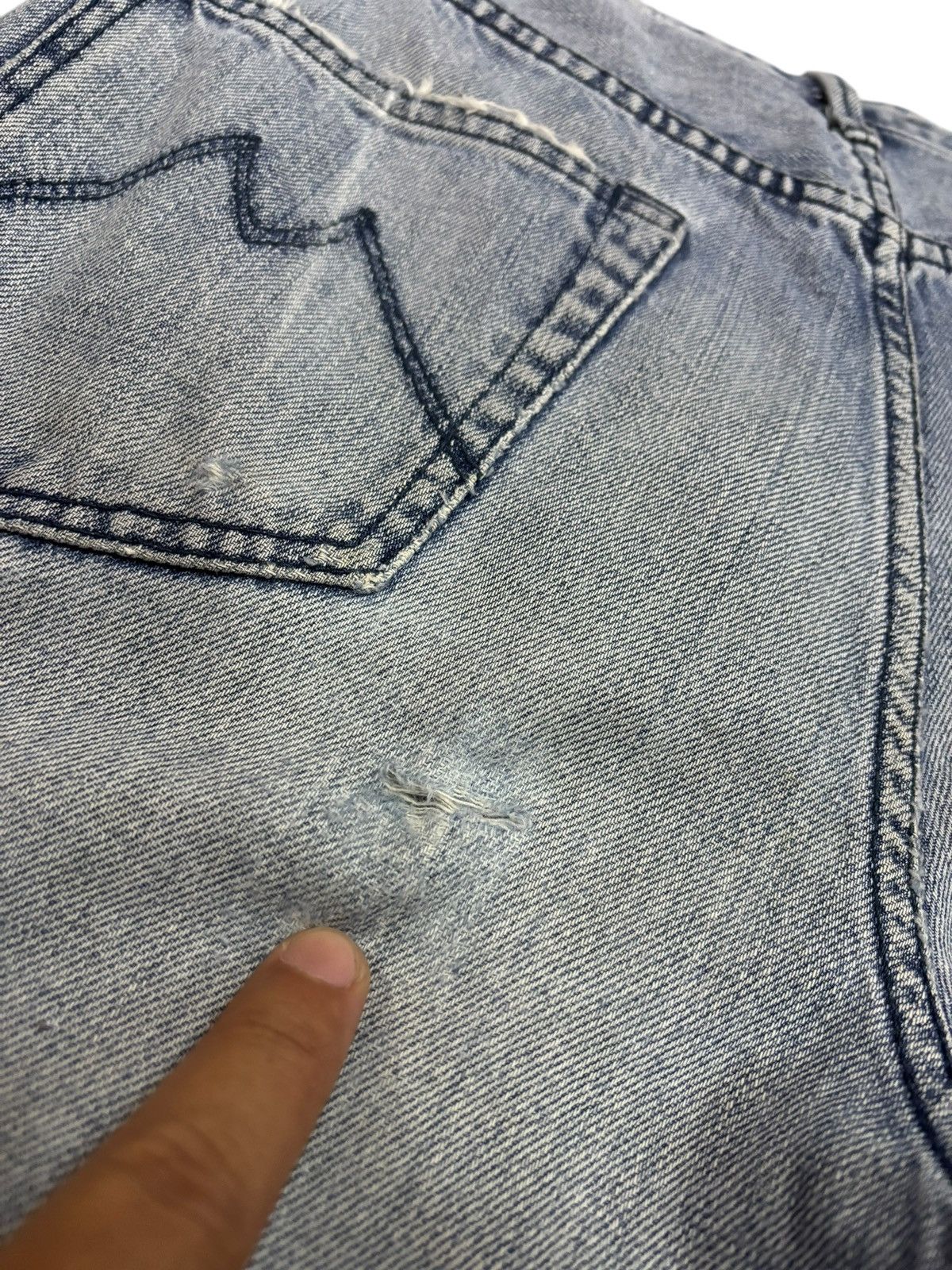 Japanese Brand × Vintage Vintage MATE Union Baggy Blue Washed Jeans Size 26" / US 2 / IT 38 - 5 Thumbnail