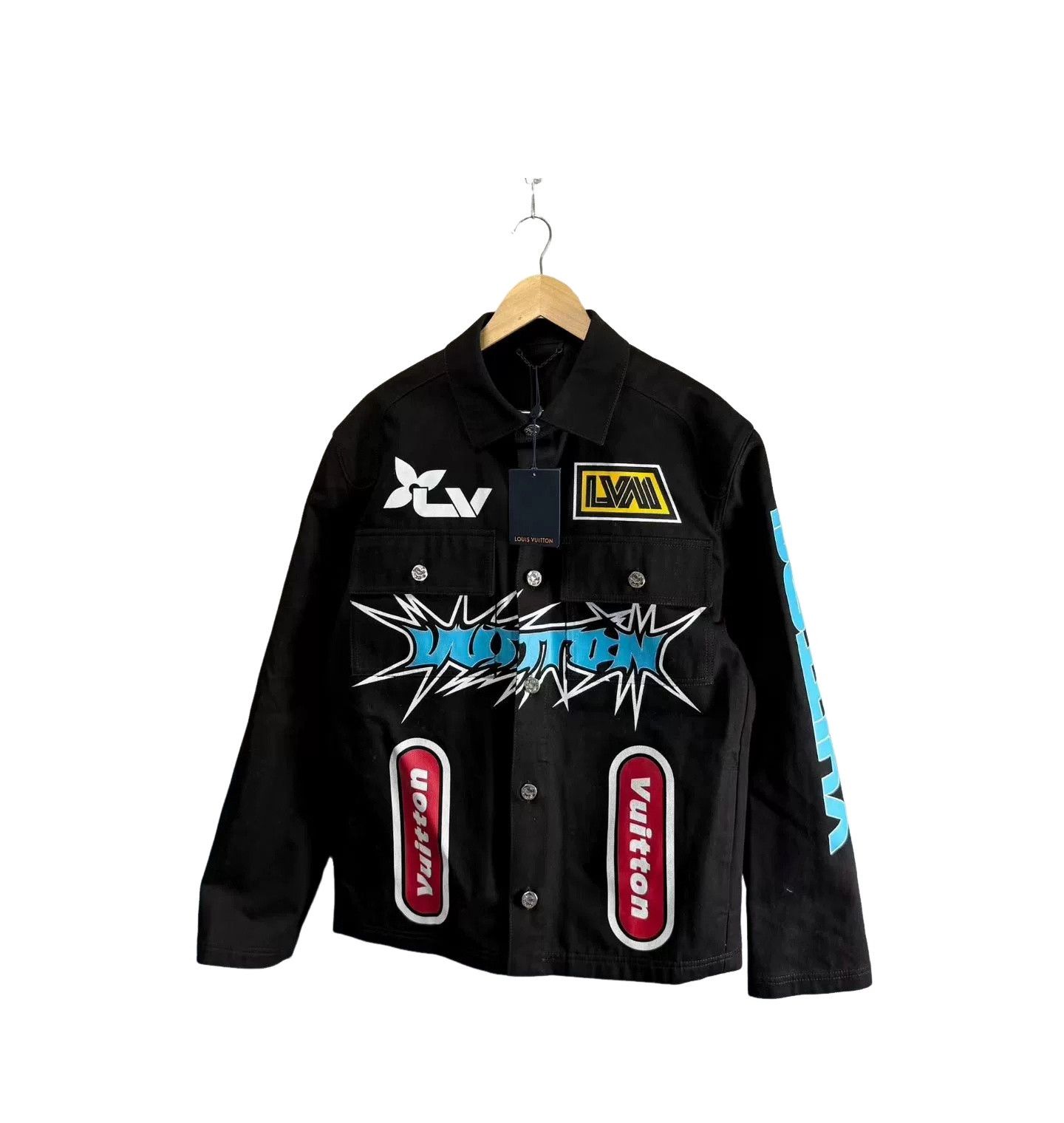 Louis Vuitton Louis Vuitton Graffiti Logo Denim Jacket Size 48 Size US M / EU 48-50 / 2 - 1 Thumbnail