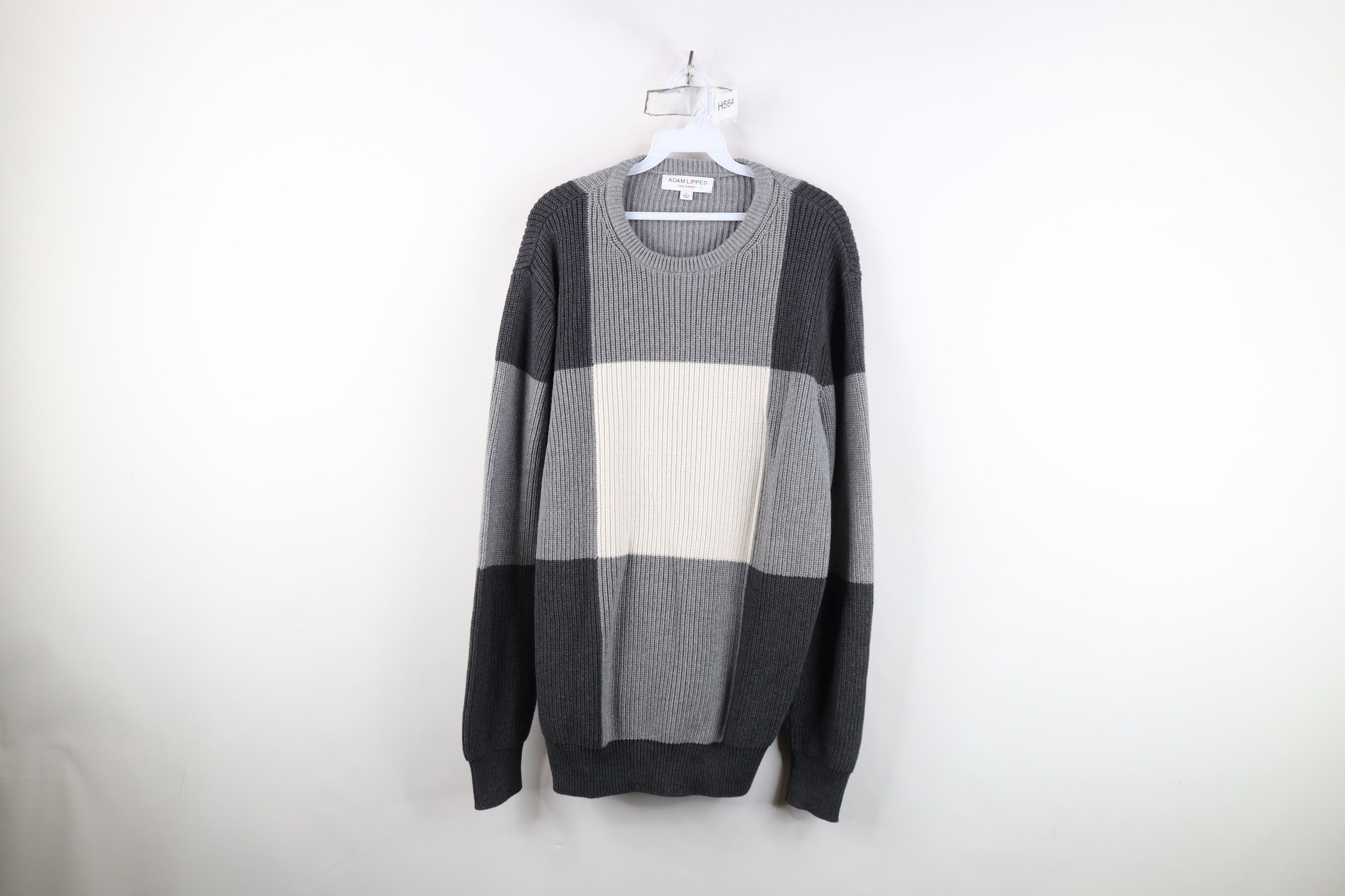 Vintage Adam Lippes for Target Patchwork Chunky Ribbed Knit Sweater Size US L / EU 52-54 / 3 - 1 Thumbnail