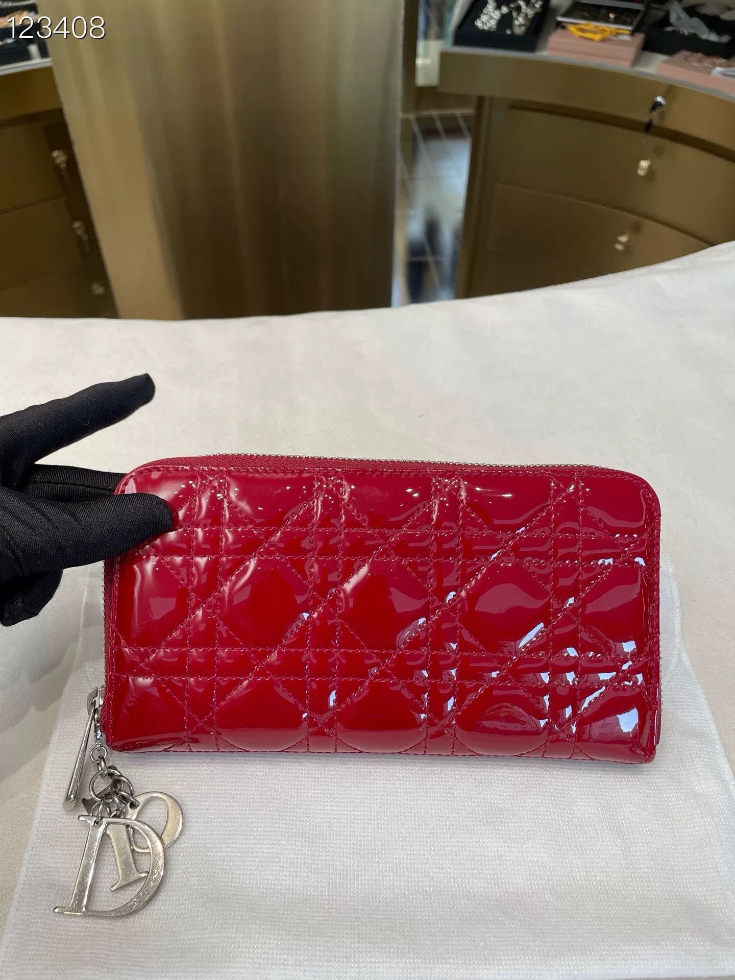 Dior Dior Red Patent Leather Wallet Size ONE SIZE - 1 Thumbnail