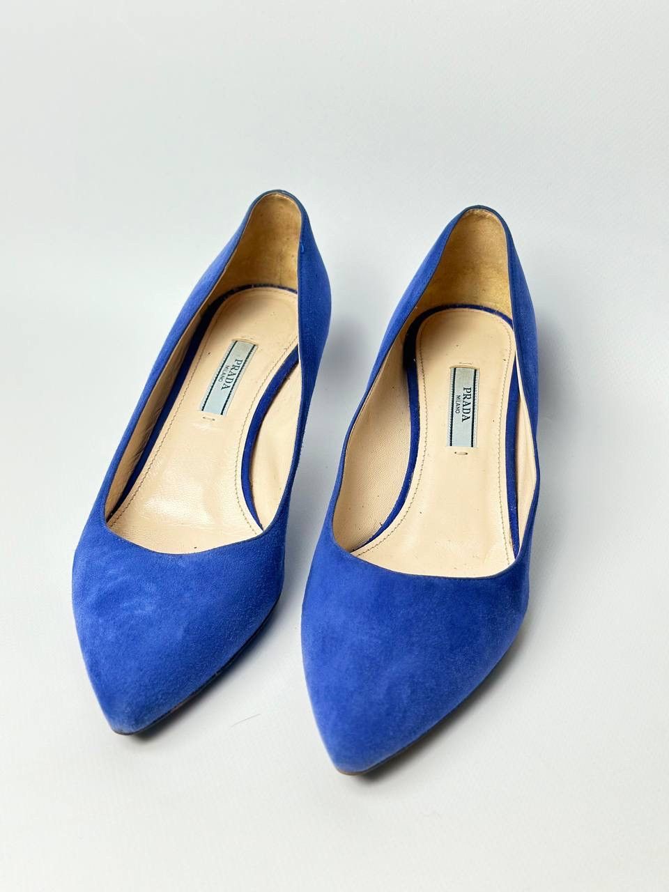 Prada Prada Kitten Heels Cute Eye Catching Royal Blue Suede Size US 9 / IT 39 - 8 Thumbnail