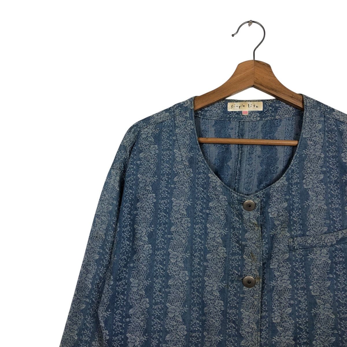 Vintage 📌Rich Blue Vintage Cropped Jacket Simple Life Issey Miyake Size M / US 6-8 / IT 42-44 - 8 Thumbnail