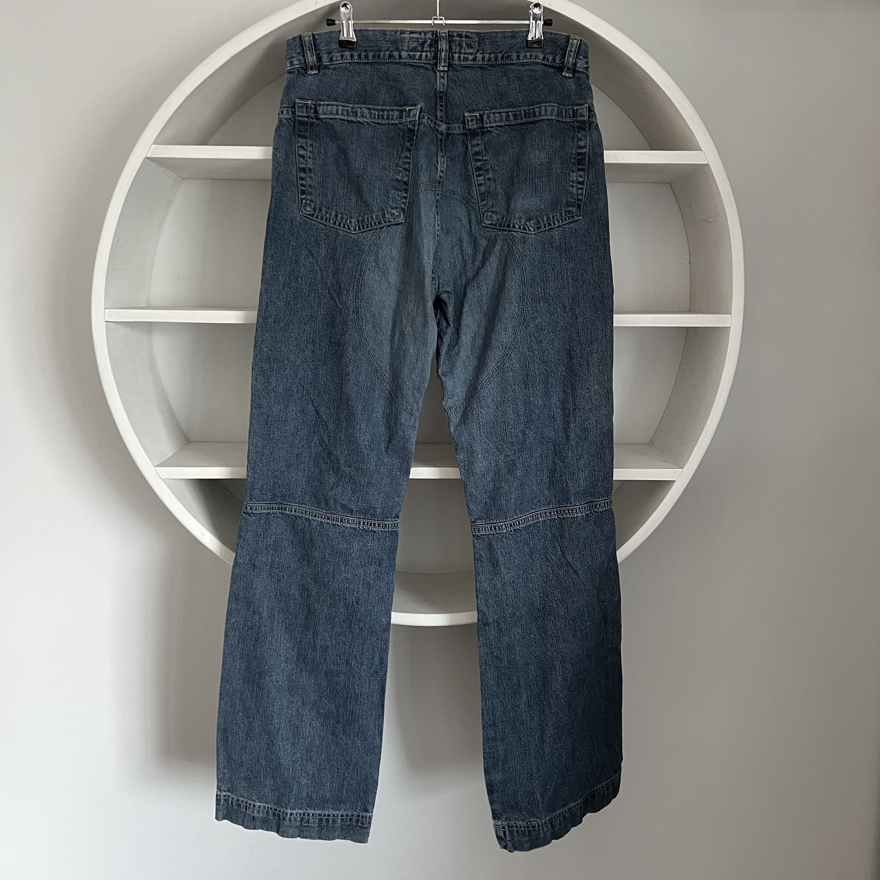 Other FISHBONE Vintage Stone Used Moto Wide Blue Jeans Size L Size US 32 / EU 48 - 2 Thumbnail