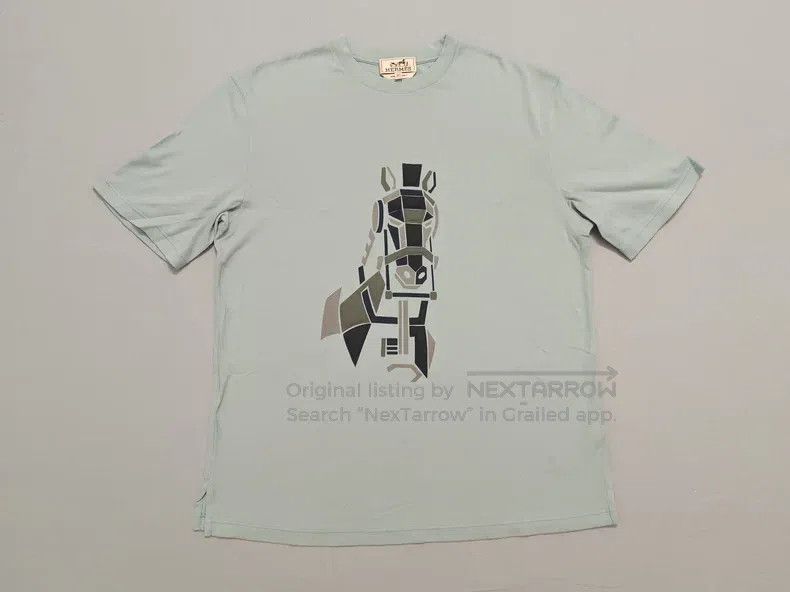 Hermes Hermes Men's short-sleeved t-shirt, light blue, three-dime Size US M / EU 48-50 / 2 - 1 Thumbnail