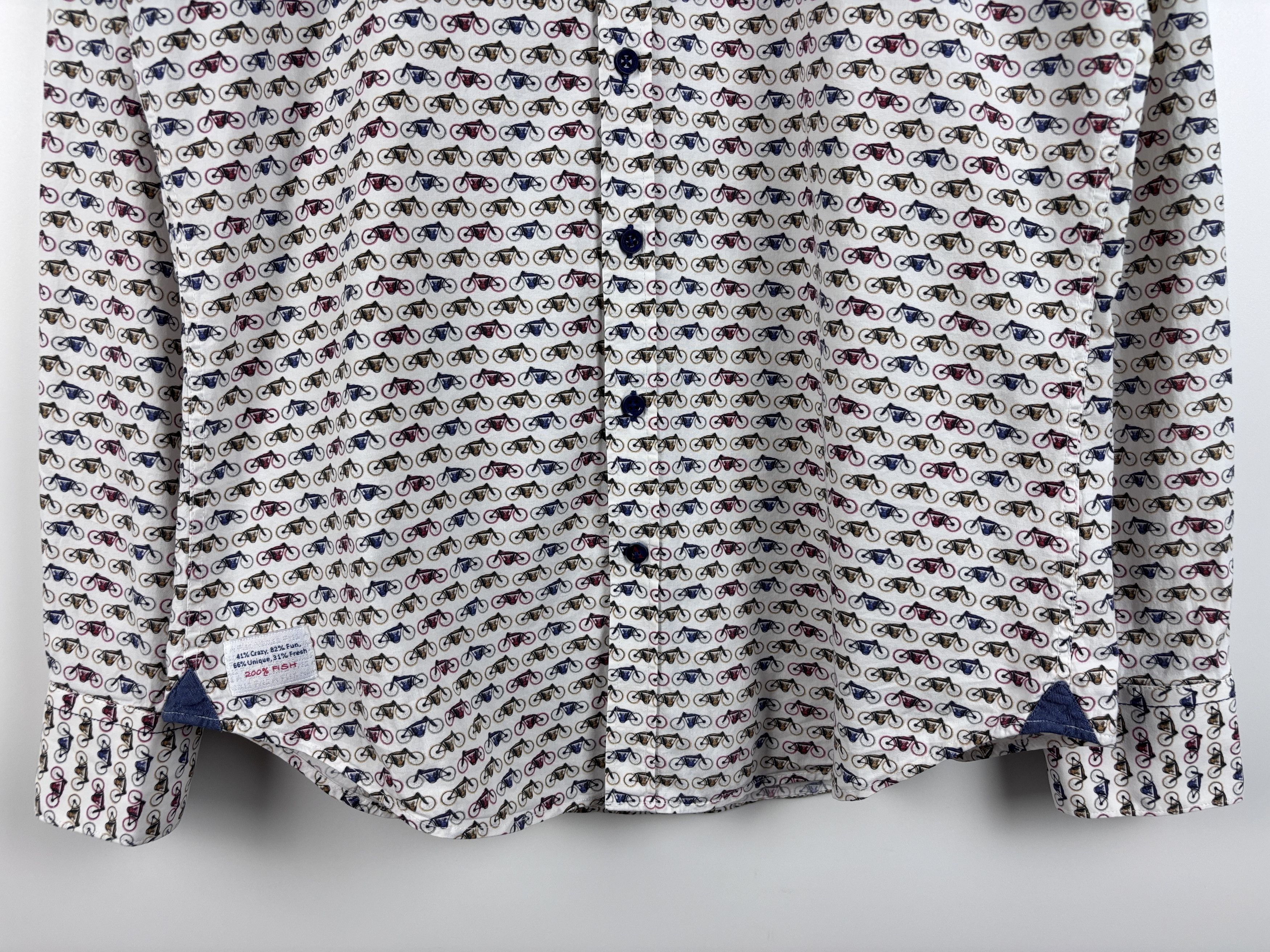 Other A Fish Named Fred Button Down Shirt Slim Bicycle Pattern L Size US L / EU 52-54 / 3 - 3 Thumbnail
