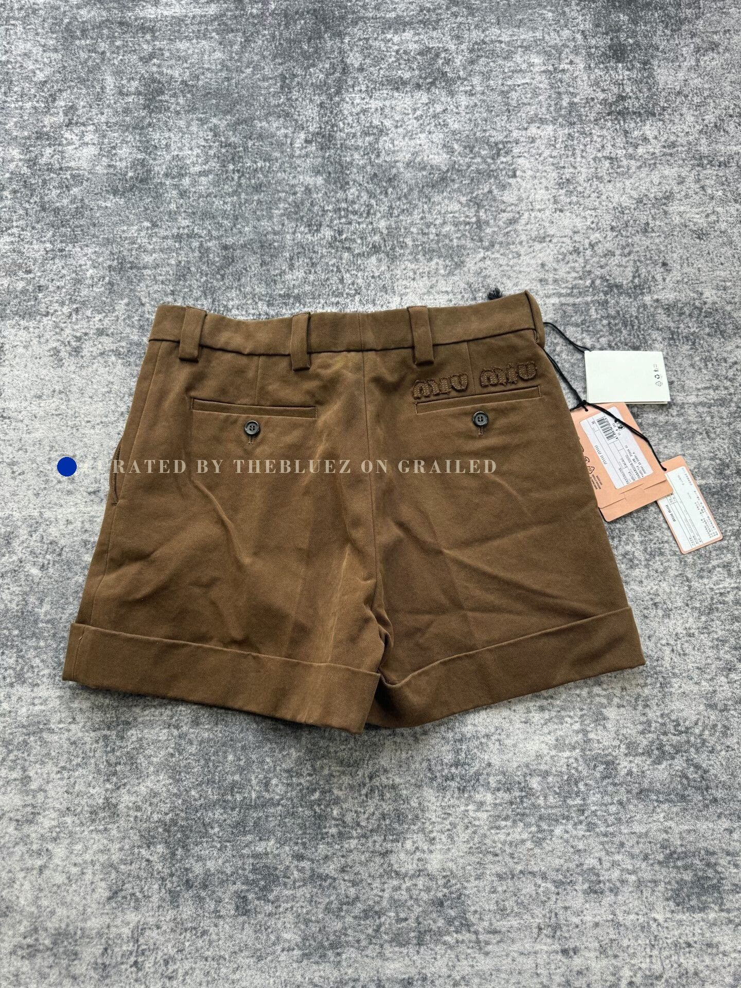 Miu Miu Miu Miu Brown Embroidered Logo Shorts Size 36" / US 14 / IT 50 - 1 Thumbnail