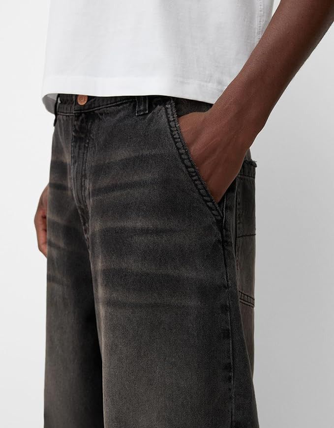 Jean (Quality) Wide leg baggy black stone washed denim Size US 36 / EU 52 - 3 Thumbnail