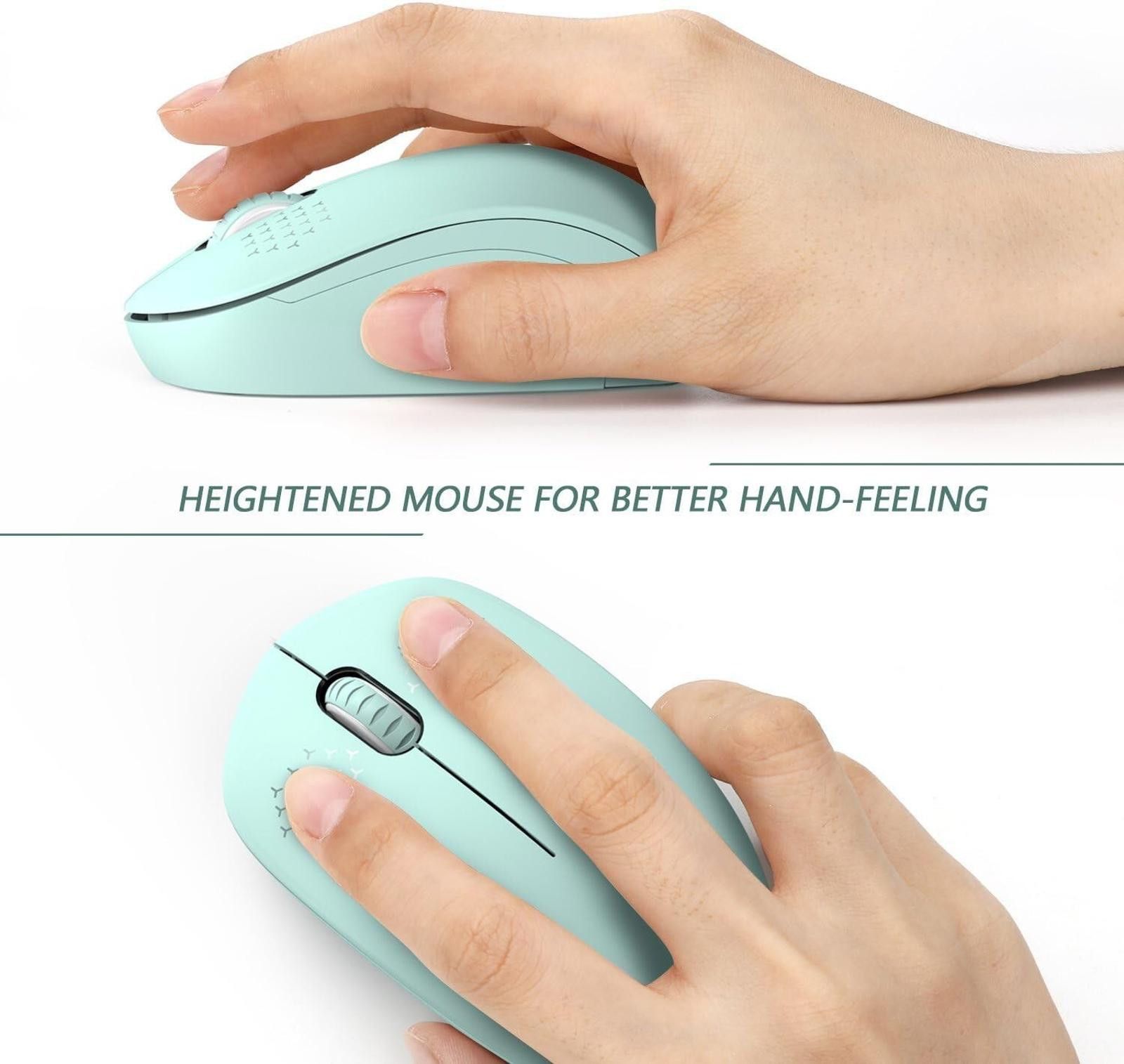 Designer Wireless Mouse 2.4G/Noiseless Mouse USB Receiver MINT GREEN Size ONE SIZE - 6 Thumbnail