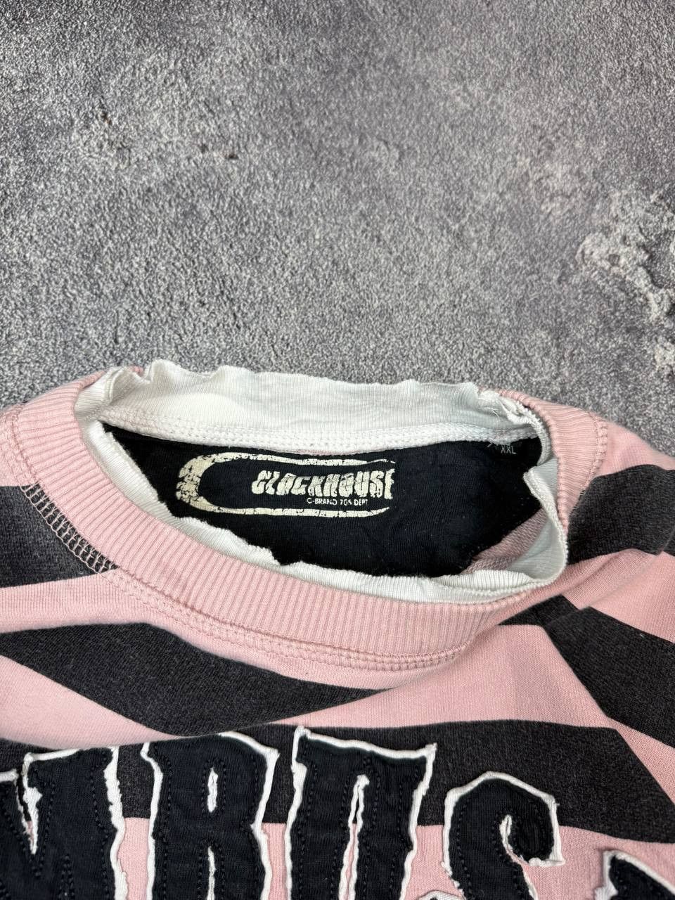 If Six Was Nine Y2K Ambush Stripe Pink Distressed Emo Sweatshirt 2000s Size US XL / EU 56 / 4 - 7 Thumbnail