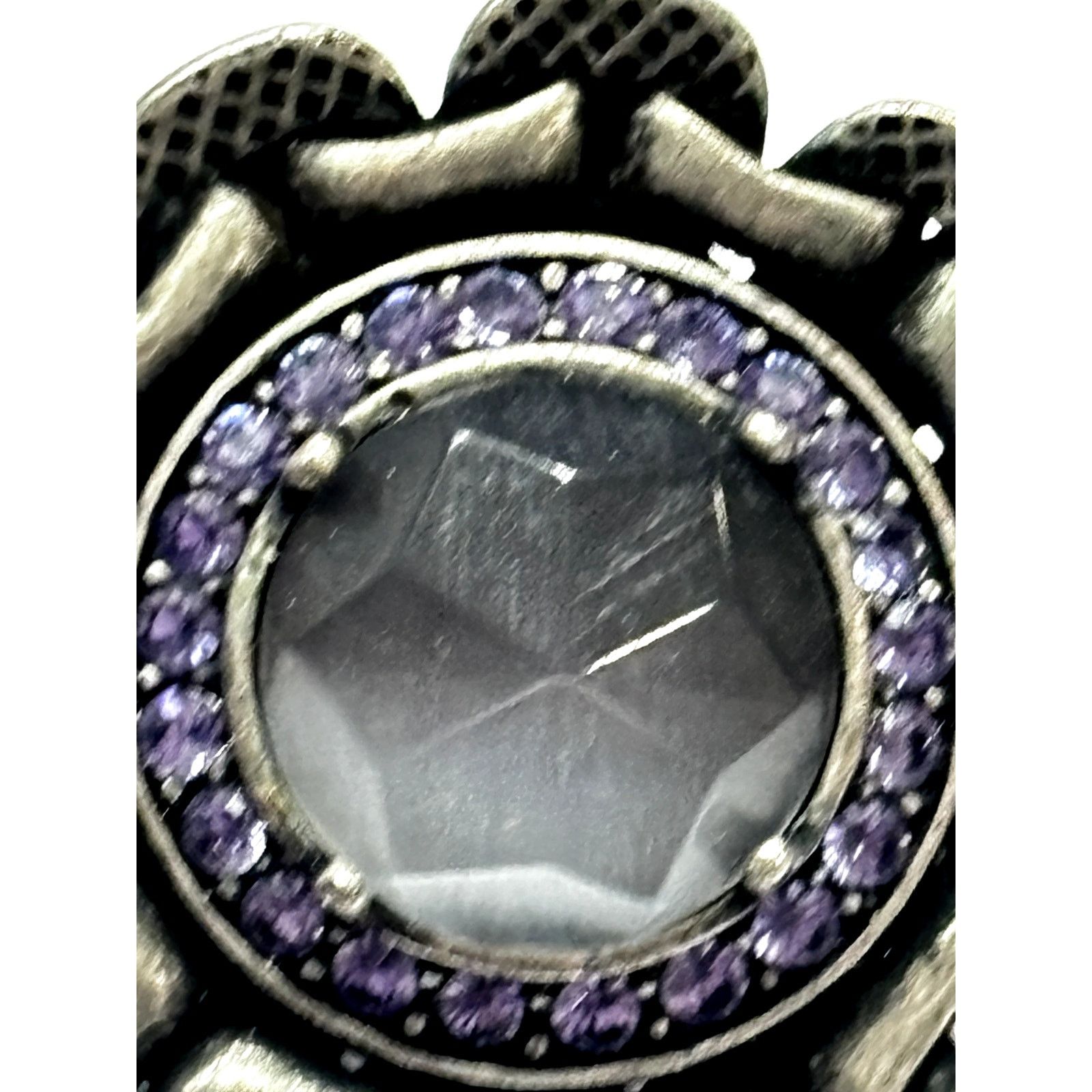 Givenchy GIVENCHY Vintage Antique Silver Tone Button Amethyst Earring Size ONE SIZE - 8 Thumbnail