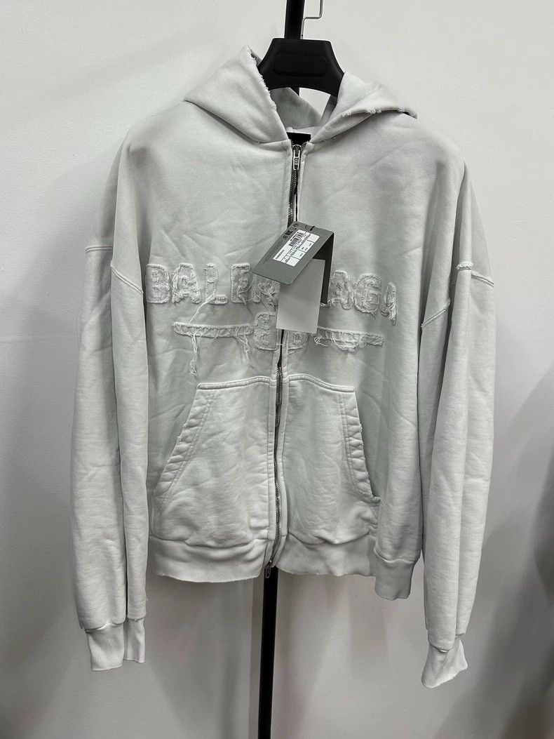 Balenciaga Balenciaga Solid Zip Hooded Long Sleeve Sweater Size US S / EU 44-46 / 1 - 1 Thumbnail