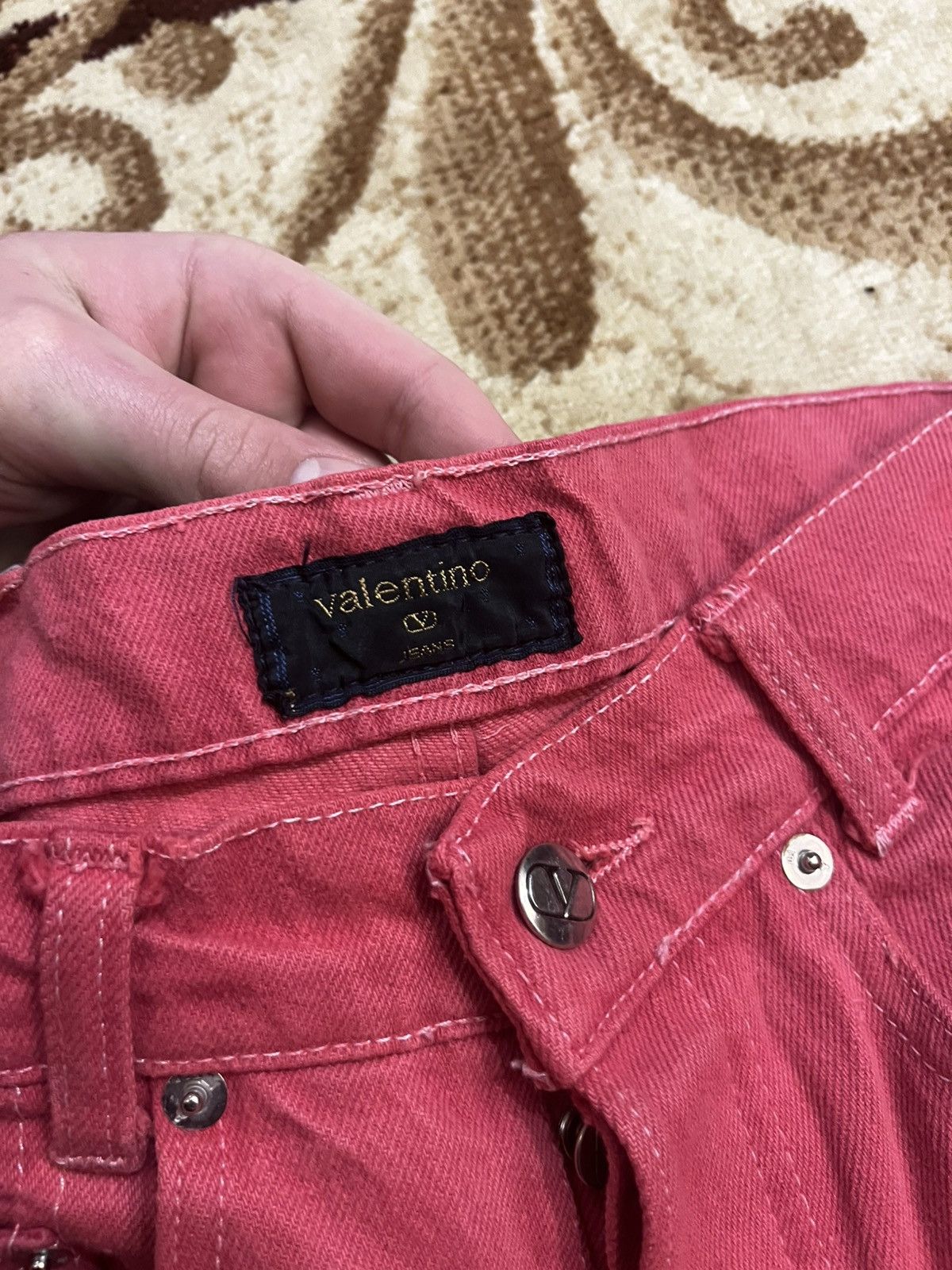 Valentino Valentino Jeans Salmon Red Denim Pants Made in Italy Size US 31 - 3 Thumbnail