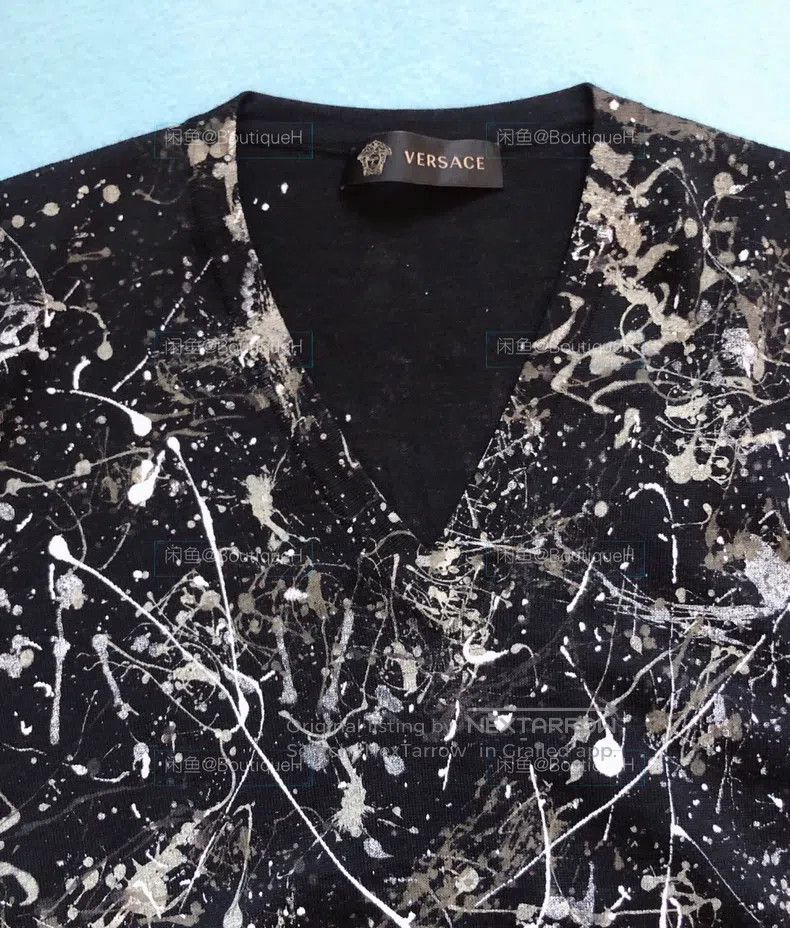 Versace Versace Splashed ink fireworks sweatshirt knitted sweater Size US S / EU 44-46 / 1 - 4 Thumbnail