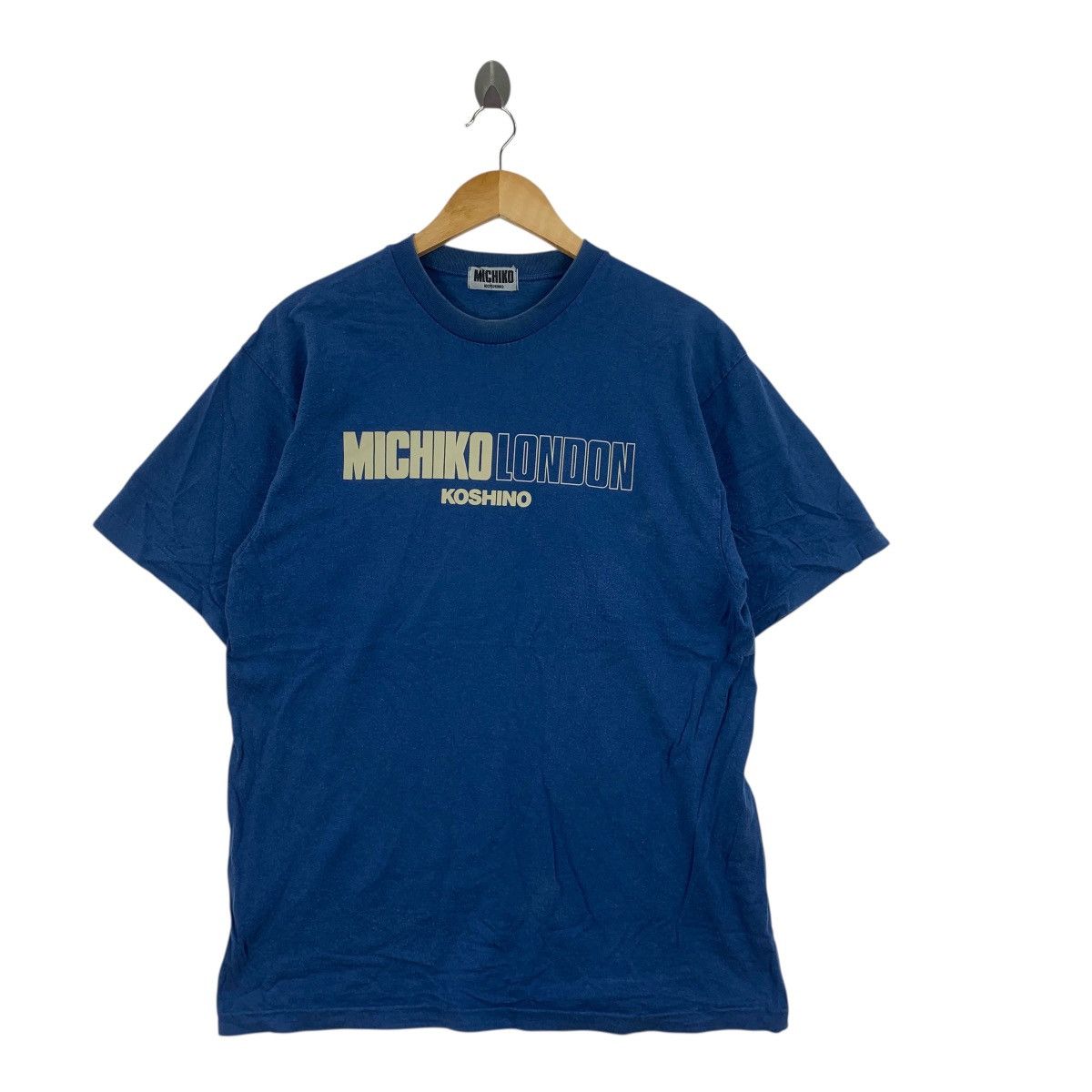 Michiko Koshino London Vintage MICHIKO LONDON KOSHINO Center Logo Tee Shirt Top Size L / US 10 / IT 46 - 4 Thumbnail