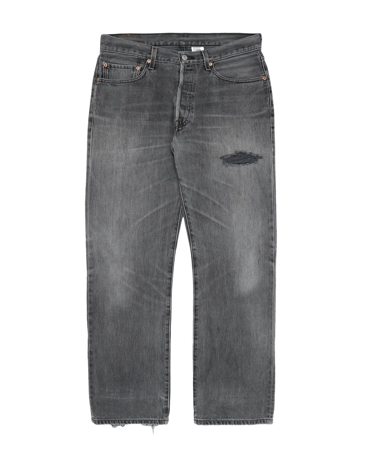Levi's Levi’s 501 Straight Washed distressed faded Grey Denim Size US 33 - 1 Thumbnail