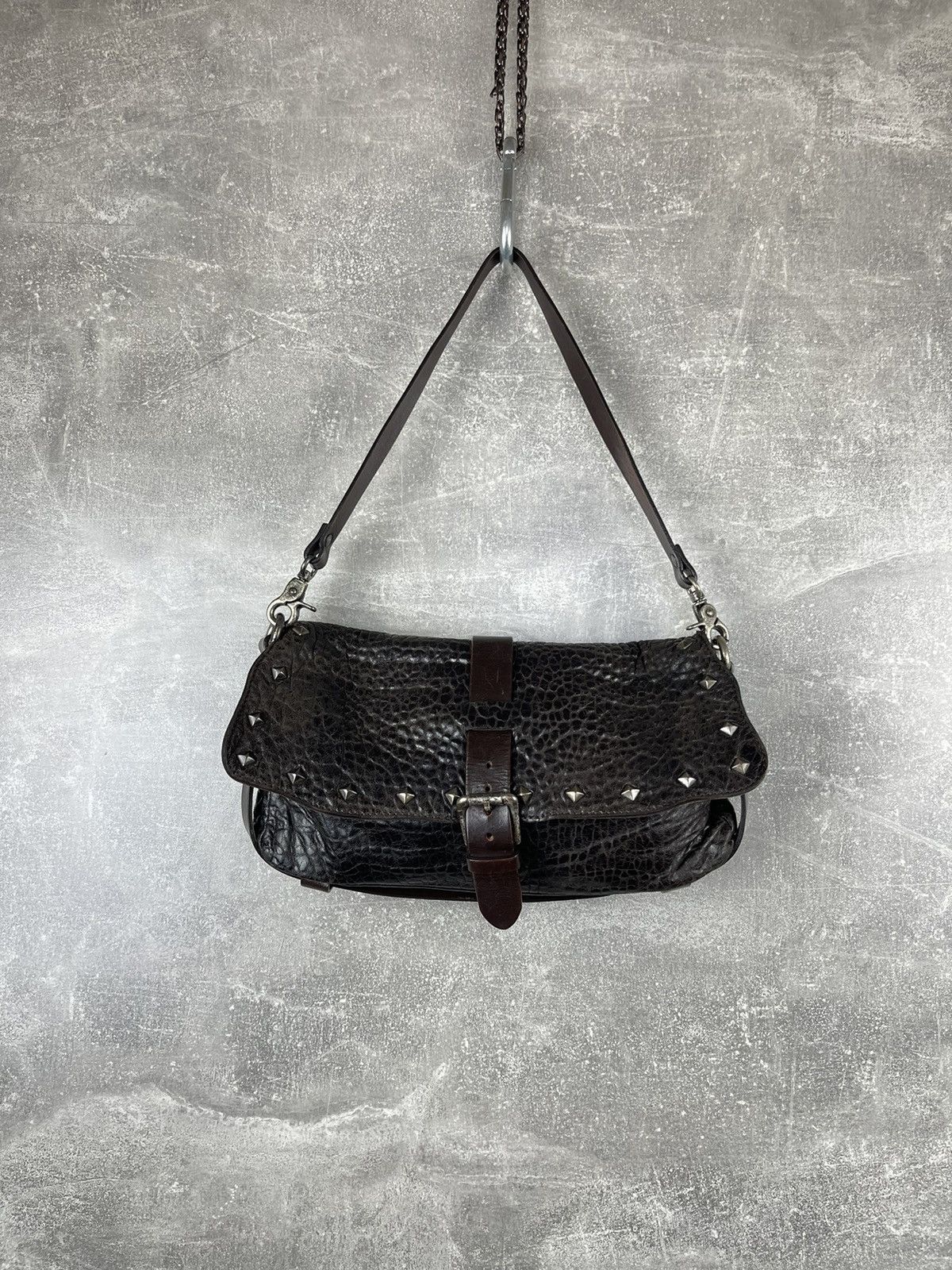 Avant Garde Croc Belted Crafted Mini Shoulder Tote Bag in Brown, Women's