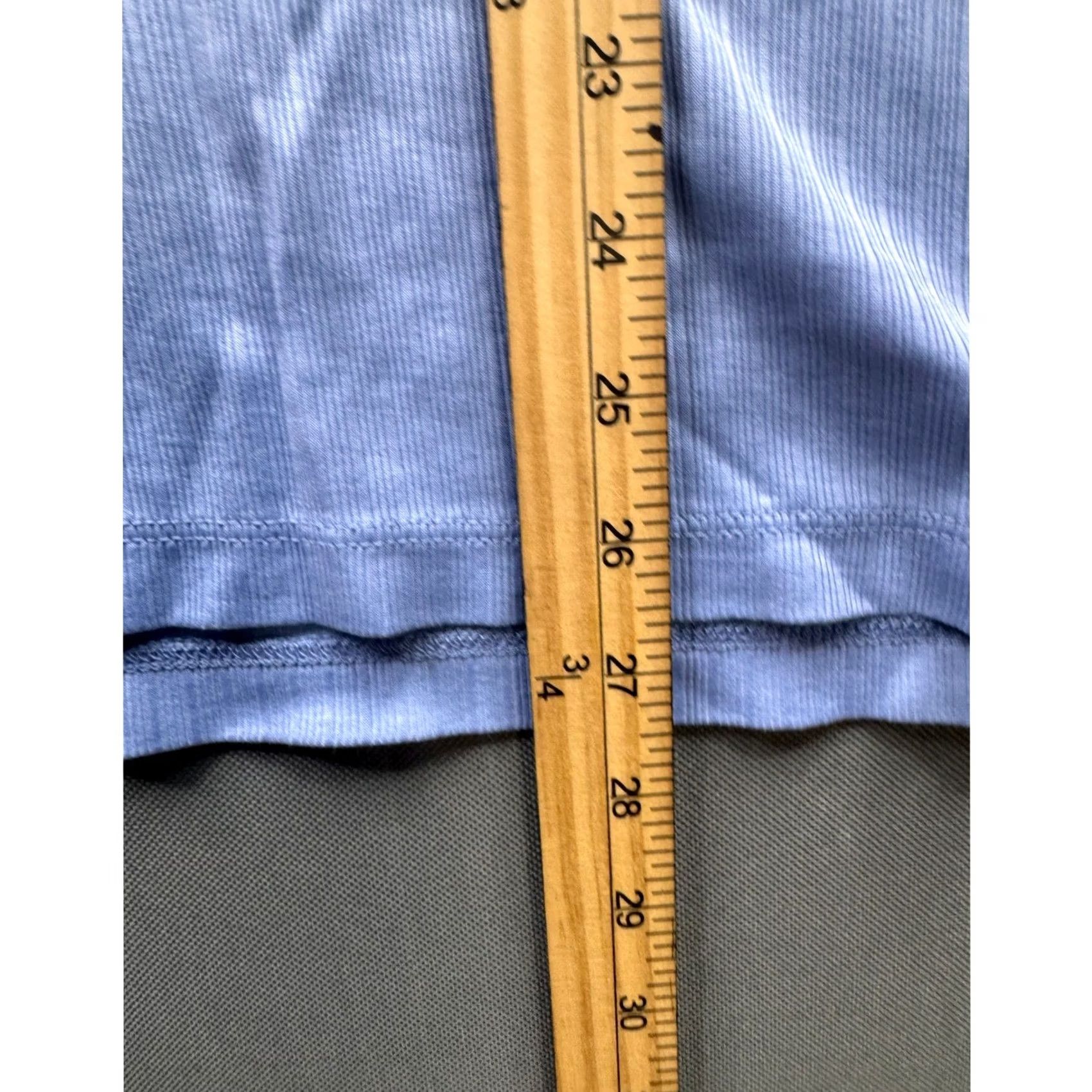 Perry Ellis Perry Ellis Ribbed Crew Neck Shirt Mens Lavender Blue Short Sleeve Tee Large L Size US L / EU 52-54 / 3 - 3 Thumbnail