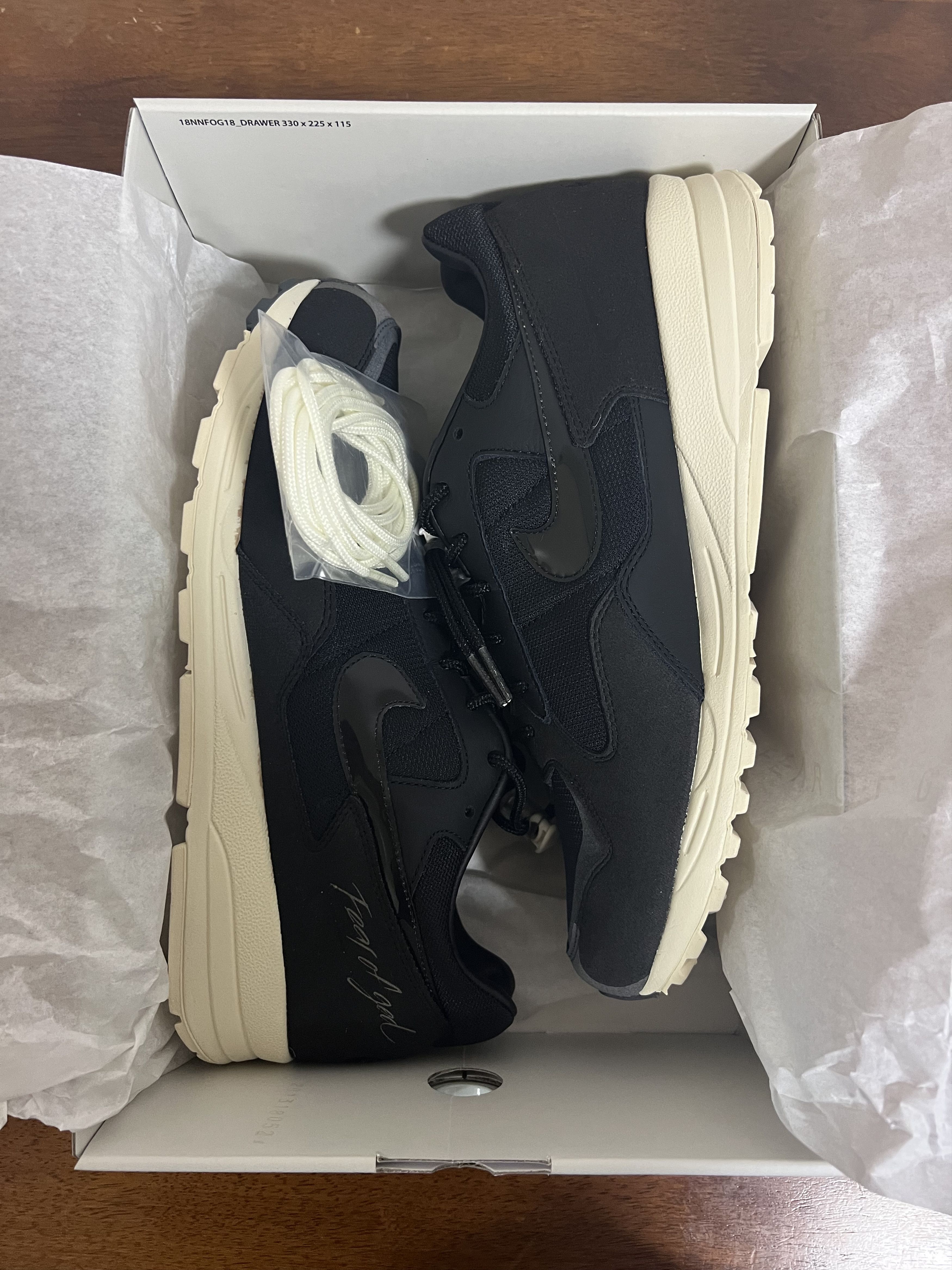 Fear of God × Nike 💚 2018 Fear of God x Nike Air Skylon II Black/Sail-Fossil Size US 10.5 / EU 43-44 - 14 Thumbnail
