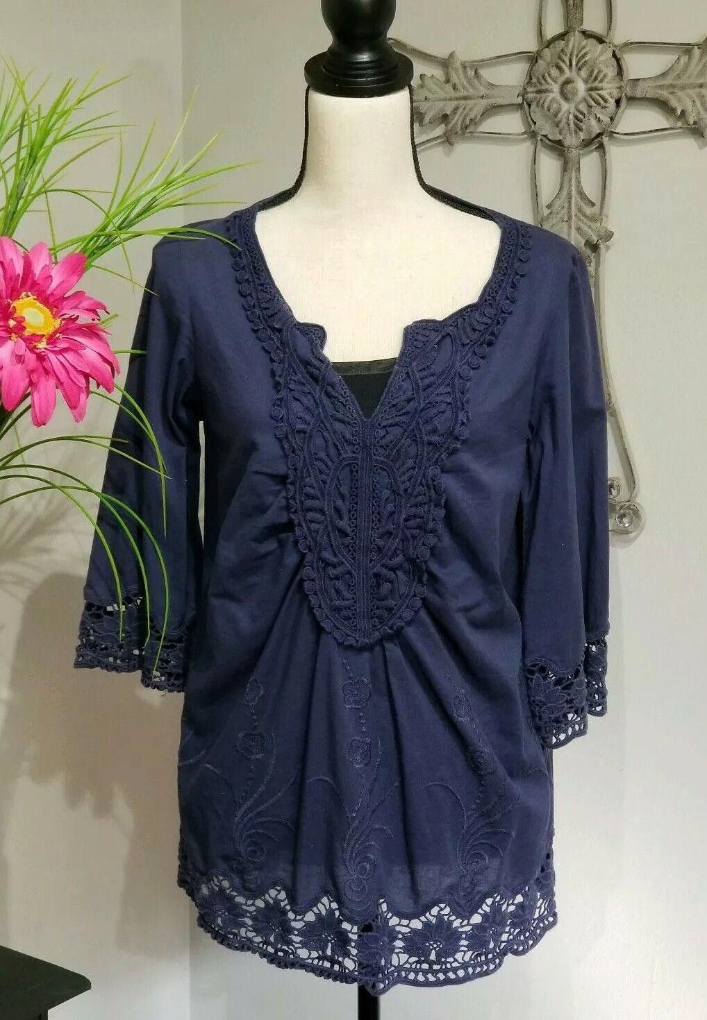 Designer Dorothy Perkins Top Size 10 LARGE blue Purple Boho Hippie Size L / US 10 / IT 46 - 1 Thumbnail