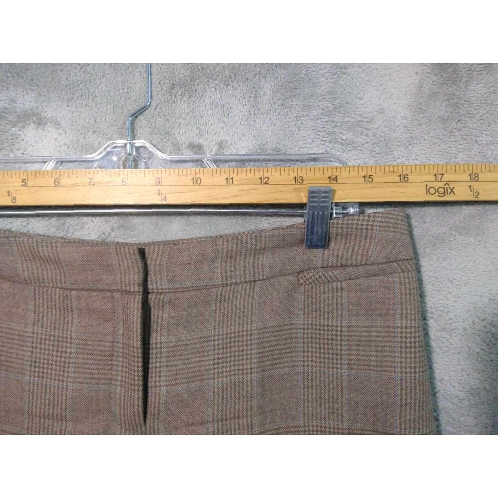 Pendleton VINTAGE Pendleton Dress Pants Women 10P Beige Plaid Wool Trousers Size 32" / US 10 / IT 46 - 3 Thumbnail