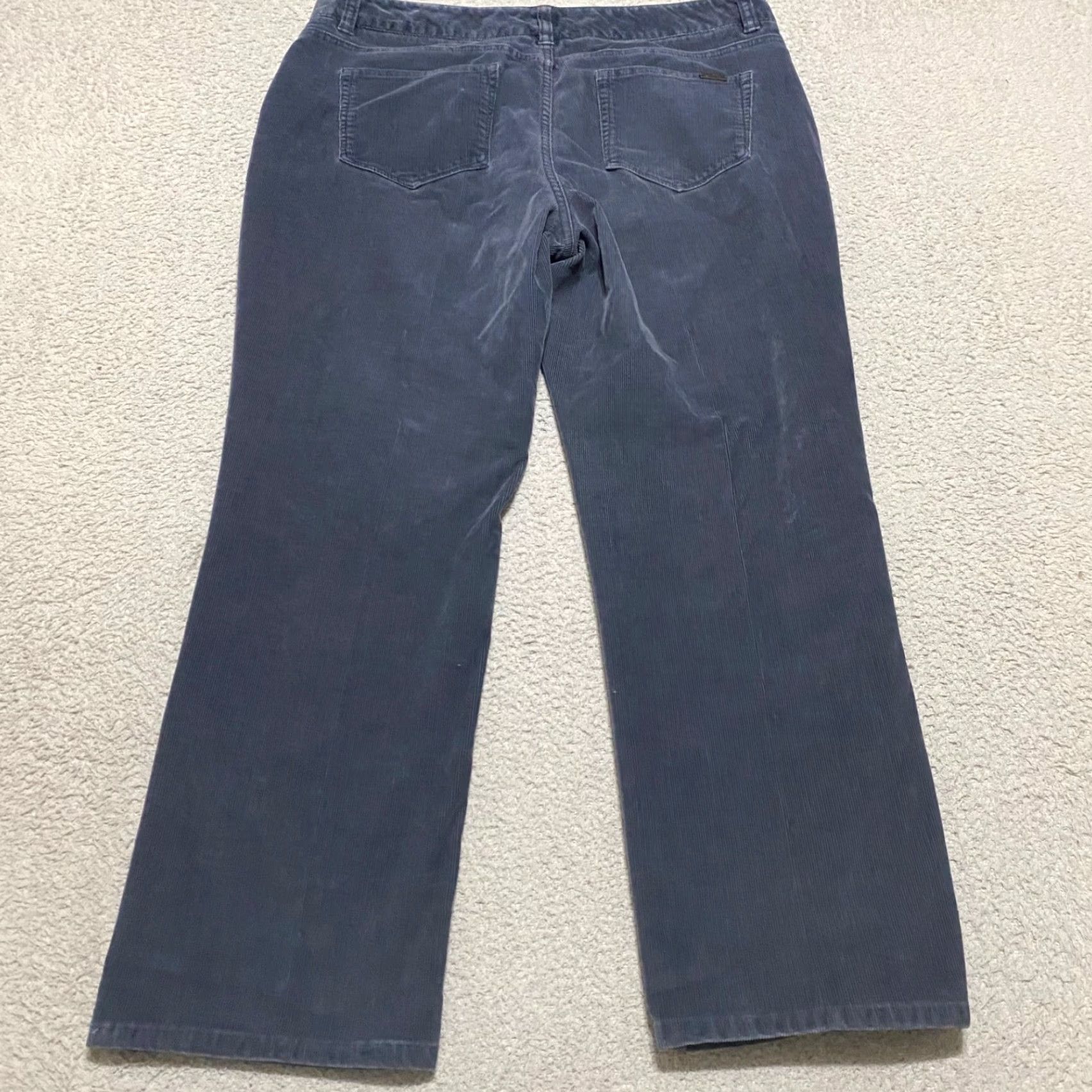 Vintage L.L Bean Jeans Womens 14P Petites Gray Corduroy Straight Leg High Rise Size 24" / US 00 / IT 34 - 2 Thumbnail