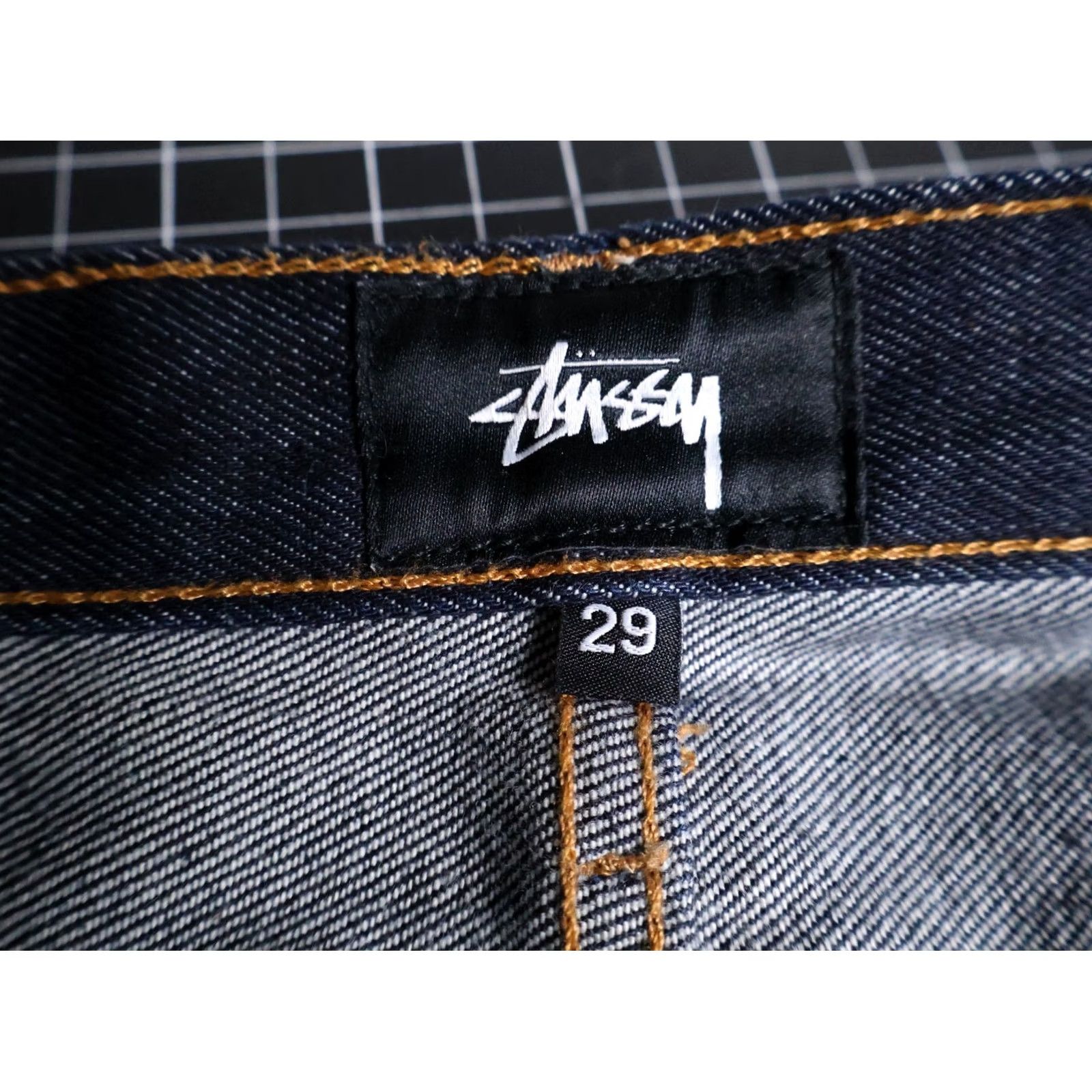 Vintage Stussy Jeans Men's 29 x 29 Dark Blue Skinny Low Rise Button Fly USA Made Size US 30 / EU 46 - 3 Thumbnail