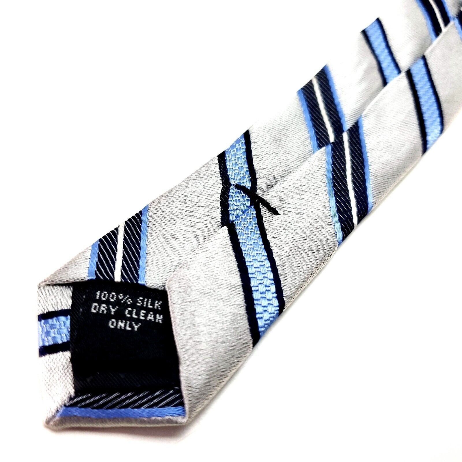 Pierre Cardin Pierre Cardin White Silk Tie Woven Wide Stripes Size ONE SIZE - 5 Thumbnail
