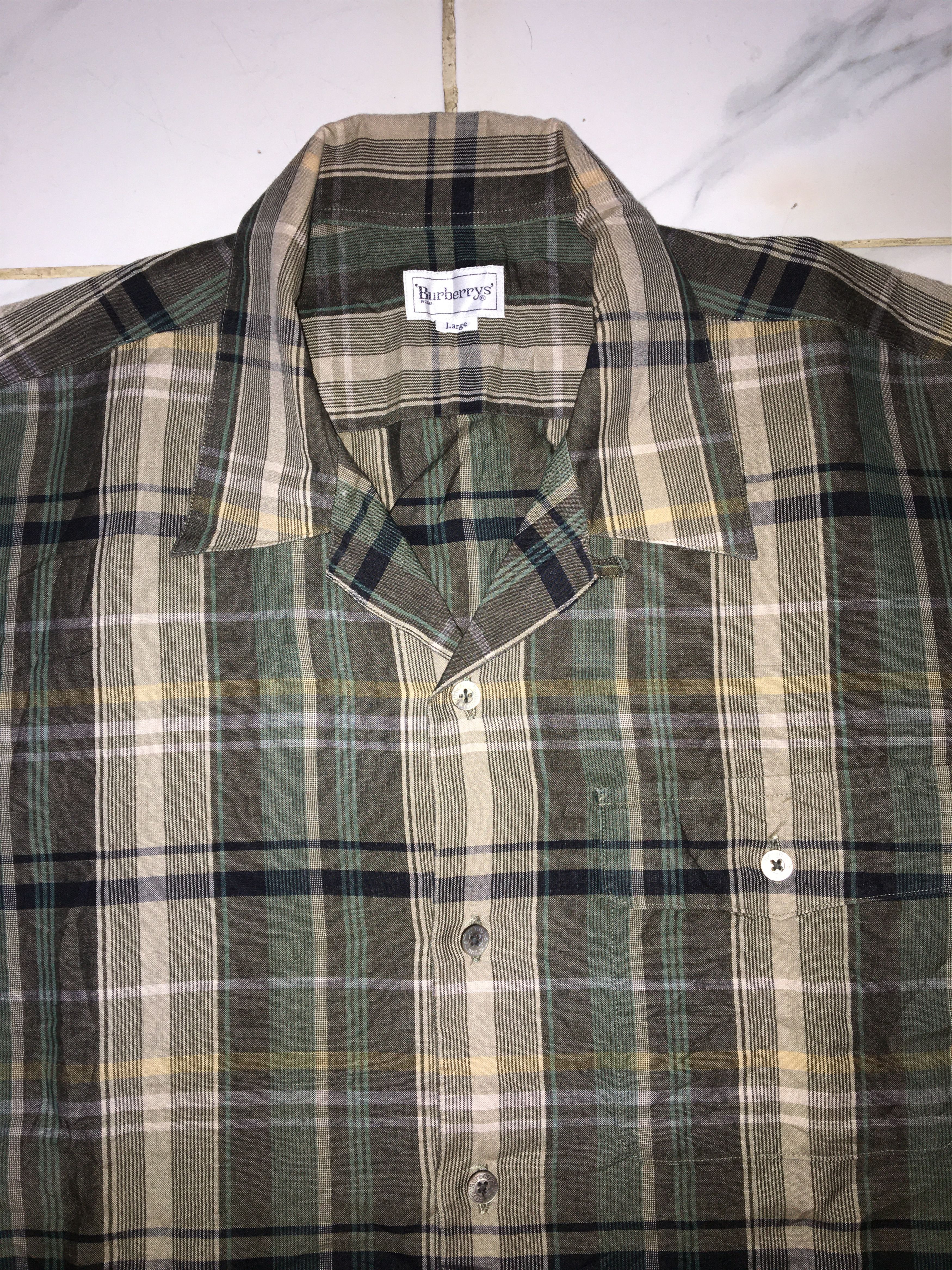 Vintage Vintage Open Collar Burberry Button Ups Size US L / EU 52-54 / 3 - 2 Thumbnail