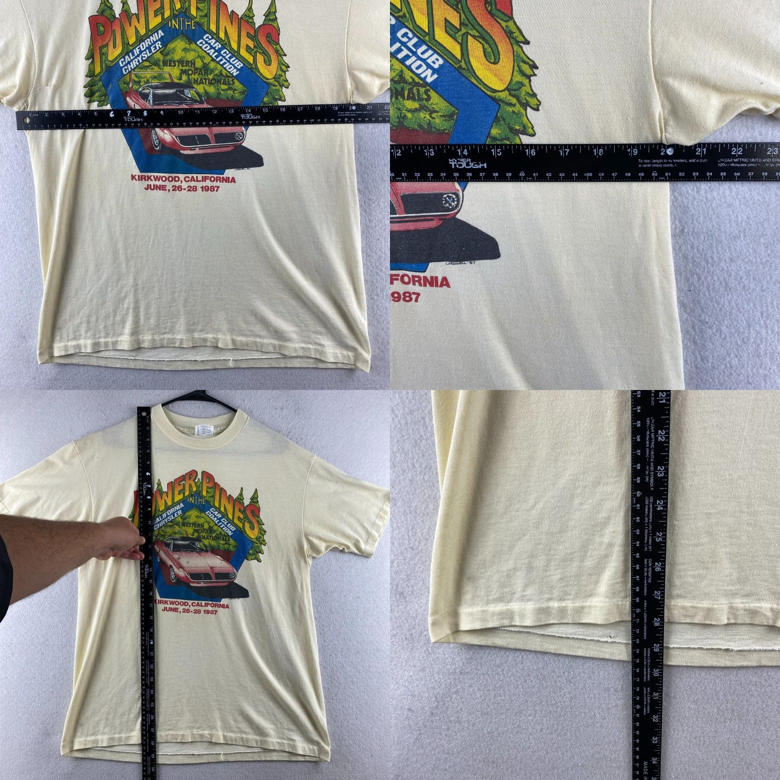 Hanes VINTAGE Hanes Shirt Mens XL Beige 1987 Plymouth Road Runner Superbird Mopar Cars Hot Rods Mens Size US XL / EU 56 / 4 - 9 Thumbnail