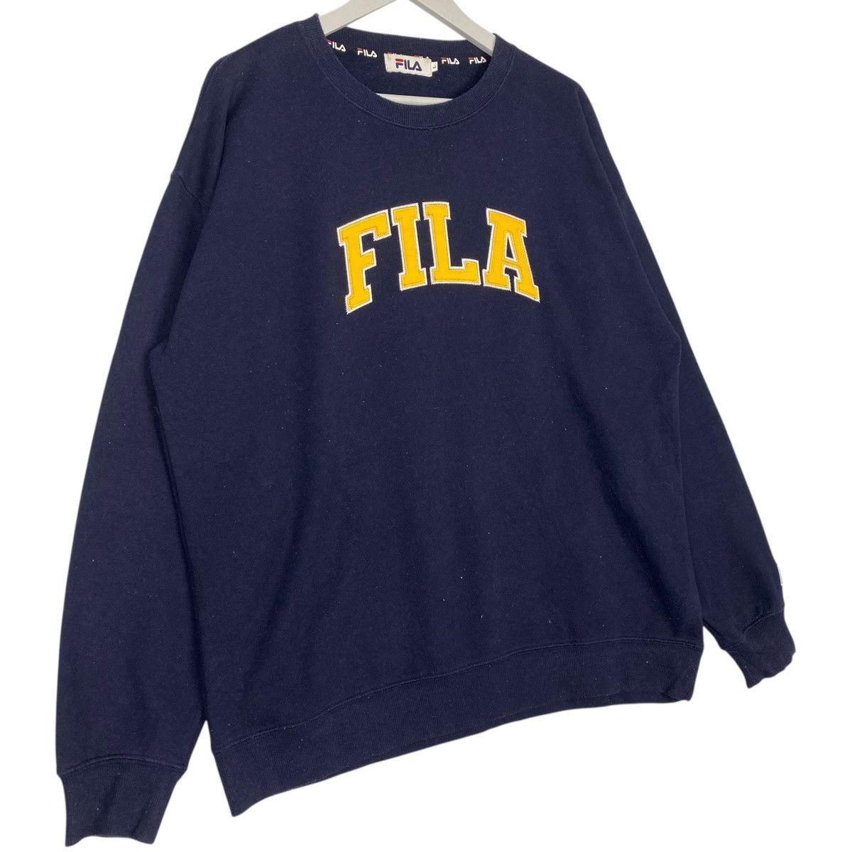 Vintage Vintage Fila Sweatshirt Crewneck Patch Logo NavyBlue Size L Size US L / EU 52-54 / 3 - 3 Thumbnail