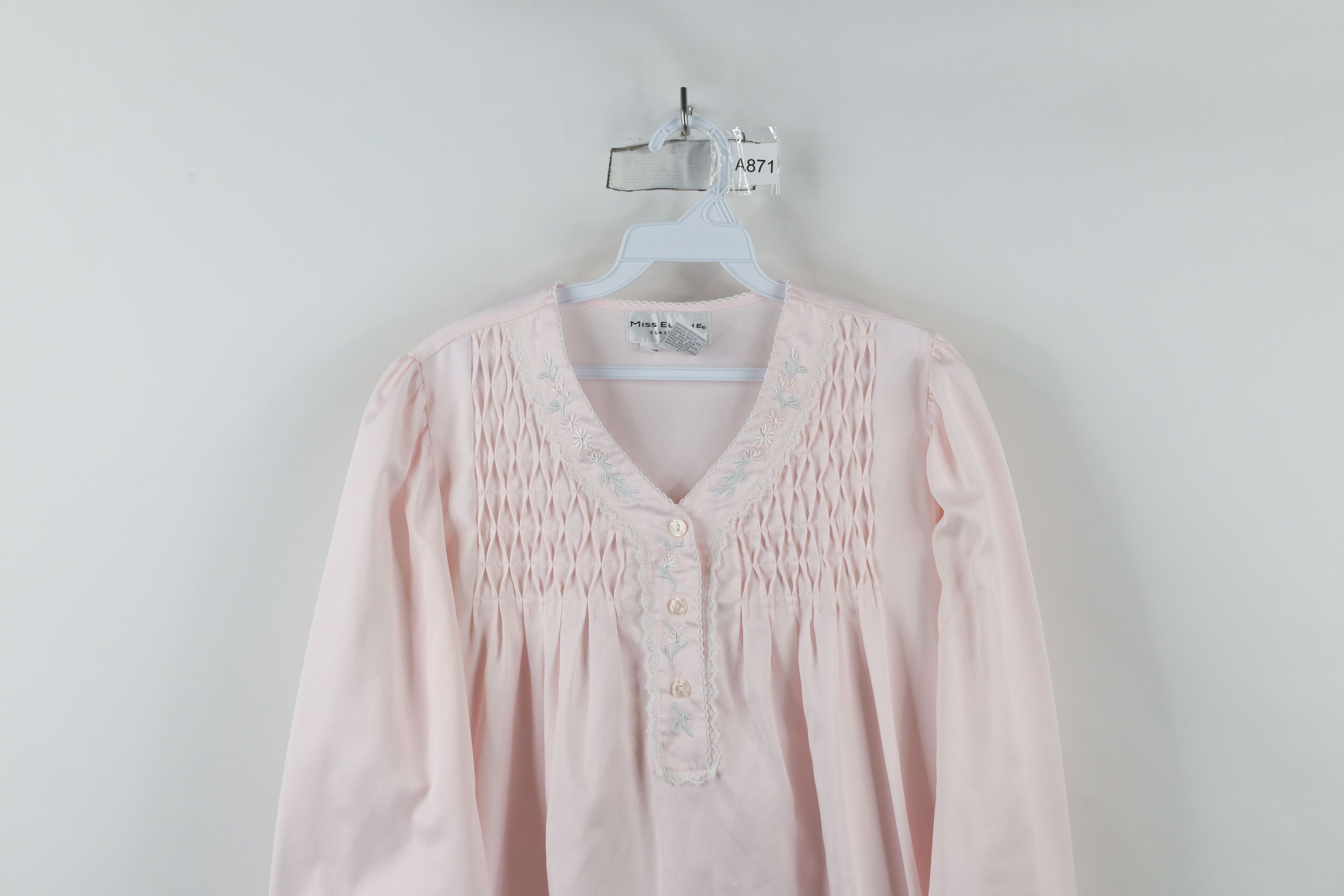 Vintage Vintage 90s Miss Elaine Ruffled Lace Night Gown Sleep Shirt Size M / US 6-8 / IT 42-44 - 2 Thumbnail