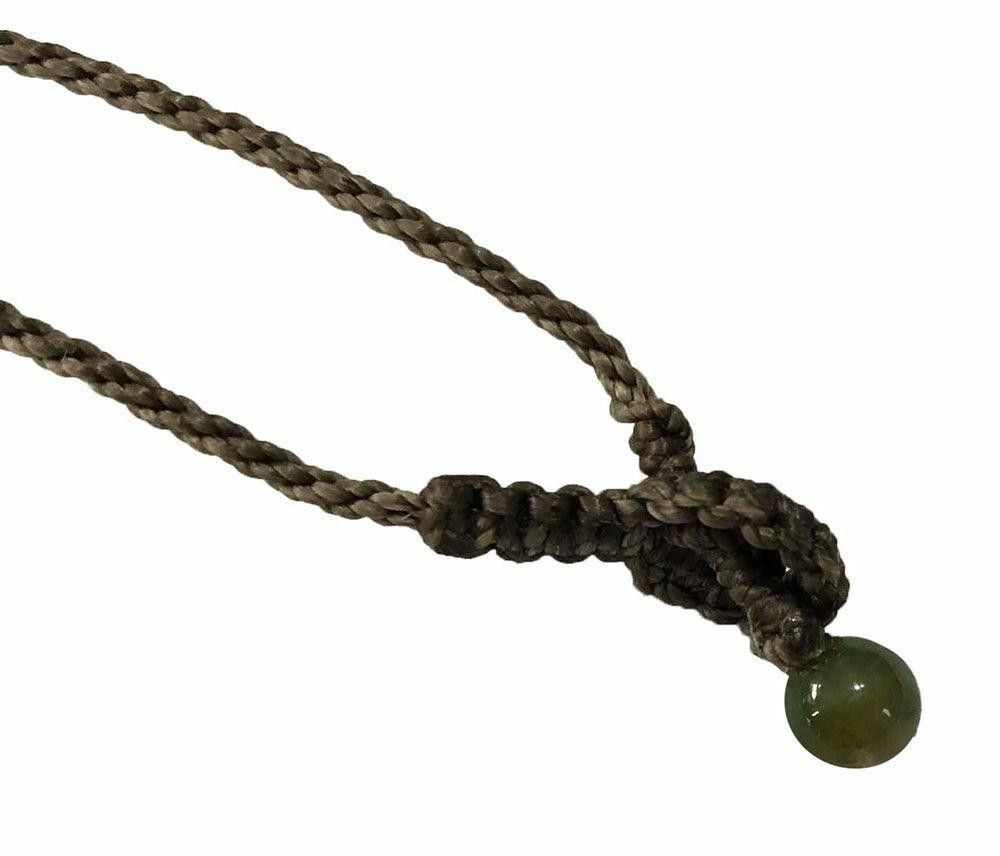 Designer New Brown Waxed Nylon Necklace With Moss Agate. Size ONE SIZE - 3 Thumbnail