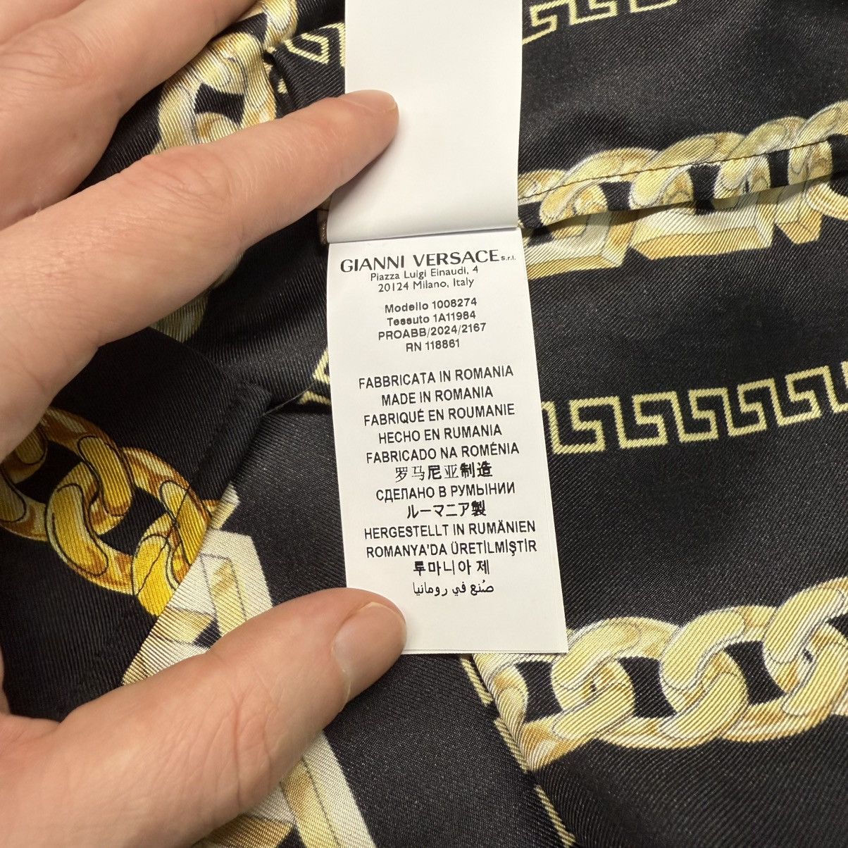 Versace €1580 Versace NWT Men’s Silk Medusa Chains Shirt Size 48 (M) Size US M / EU 48-50 / 2 - 8 Thumbnail