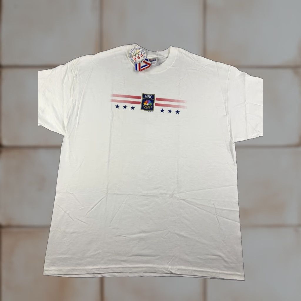 Vintage VINTAGE NBC USA Olympics T Shirt Men’s XL White Short Sleeve Crew Neck 90s Size US XL / EU 56 / 4 - 1 Thumbnail