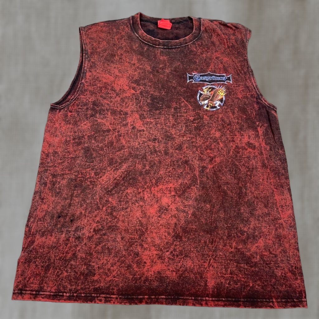 Anvil Easyriders Shirt Men XL Red Tank Top Biker Eagle Fire Flames Iron Cross Tie Dye Graphic Print Vintage Anvil T-Shirt USA 80s Motorcycle Logo Mens Size US XL / EU 56 / 4 - 1 Thumbnail