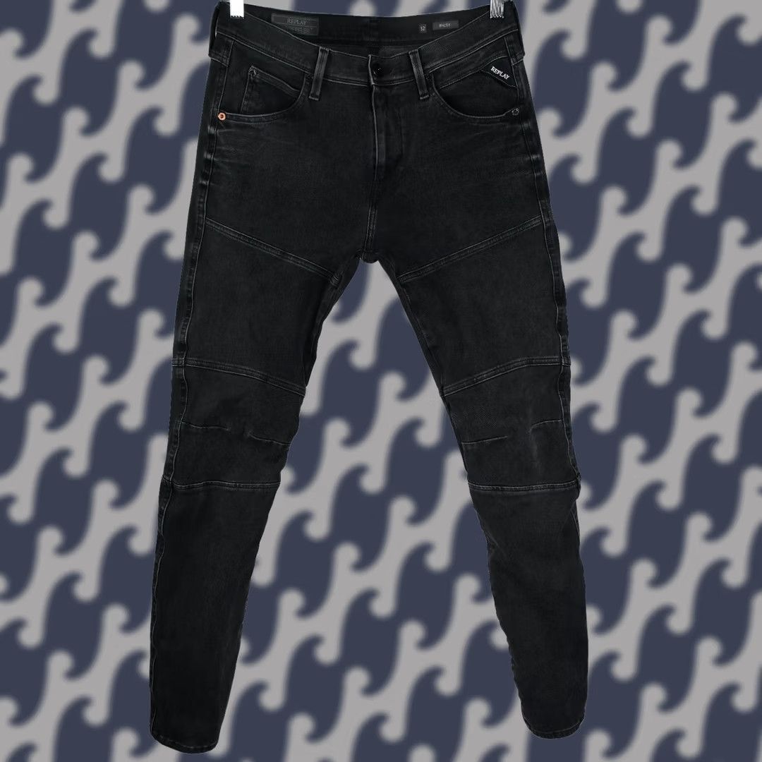 Replay REPLAY HYPERFLEX RHUSH Jeans Slim Men W32 L32 Black Skinny 32in Inseam 80% Cotton 13% Polyester 7% Elastane Slim Fit Tailored Vintage N/A Size US 32 / EU 48 - 1 Thumbnail