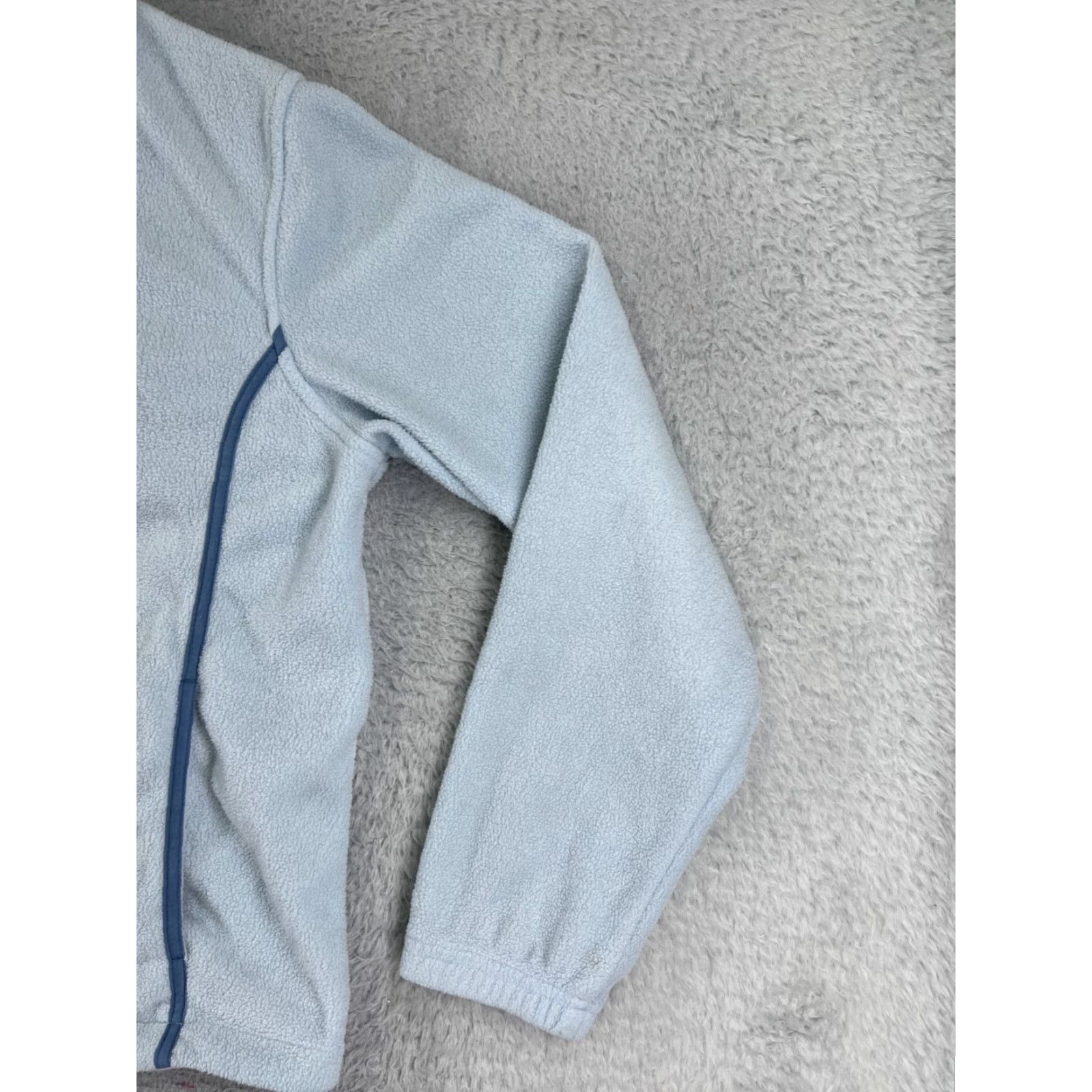 Vintage Columbia Blue Jacket Women Extra Large Hooded Pockets Hike Cozy Fleece Polyester Size XL / US 12-14 / IT 48-50 - 6 Thumbnail