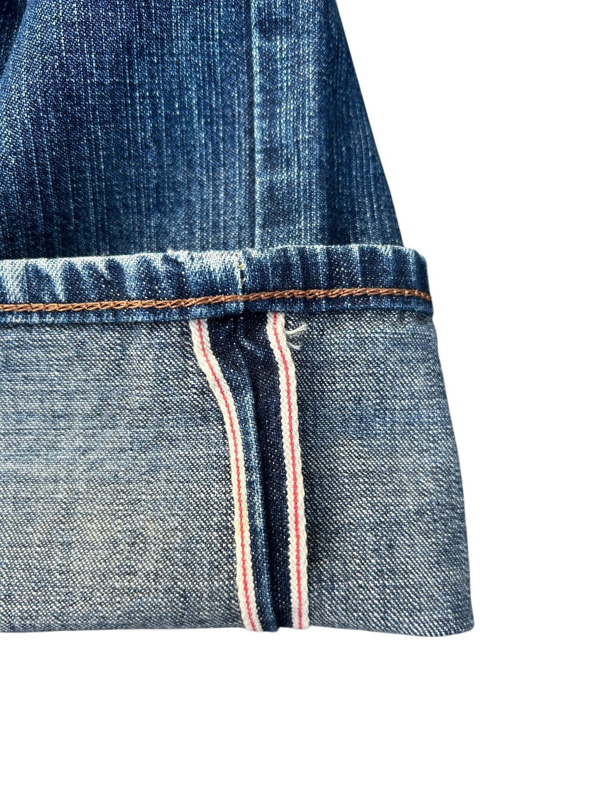 Kapital Vintage Edwin 505 Selvedge Buckle Back Distressed Denim Jean Size US 36 / EU 52 - 4 Thumbnail