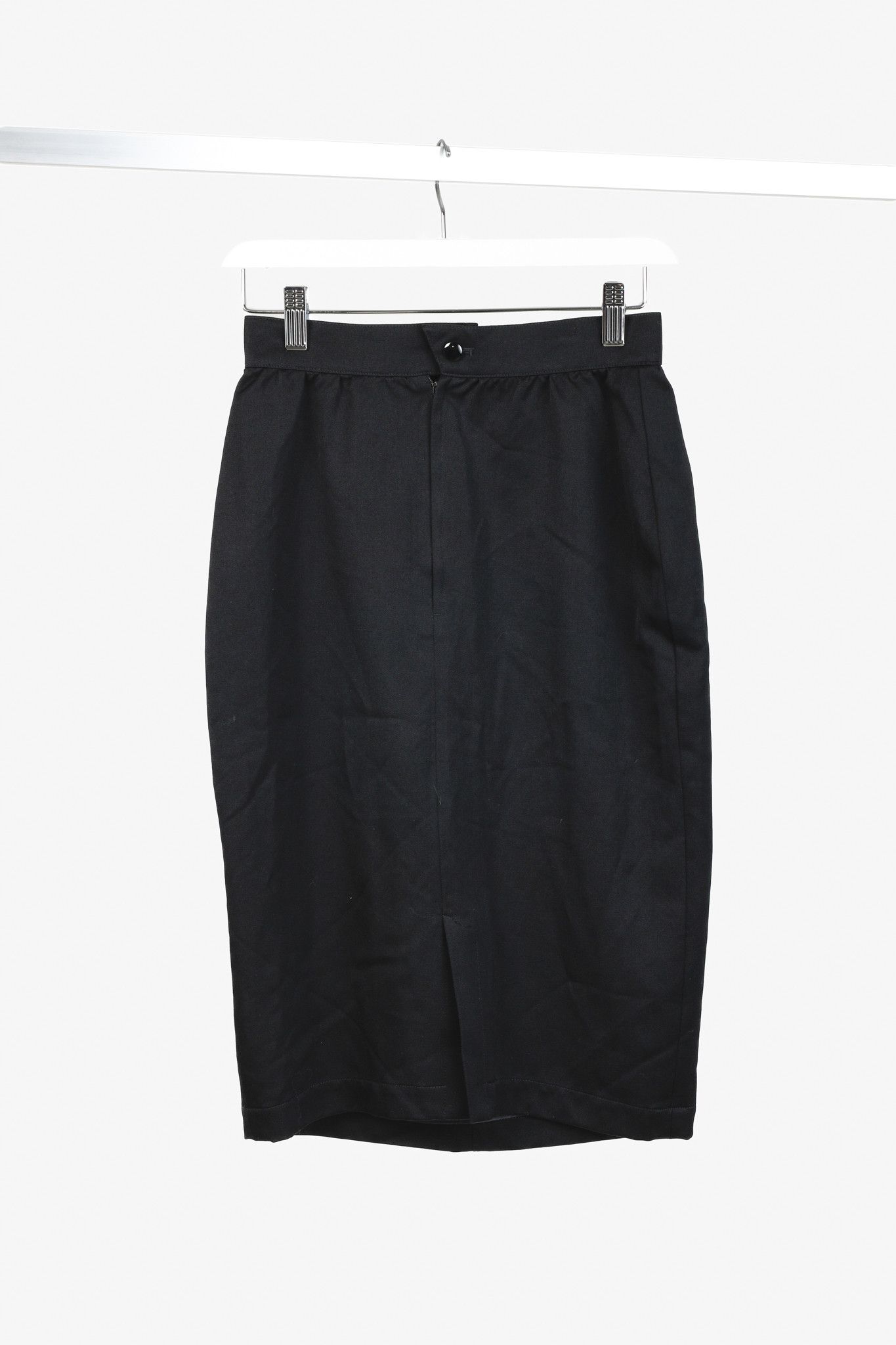 Thierry Mugler Thierry Mugler Vintage Black Wool Pencil Skirt Size 25" / US 0 / IT 36 - 2 Thumbnail