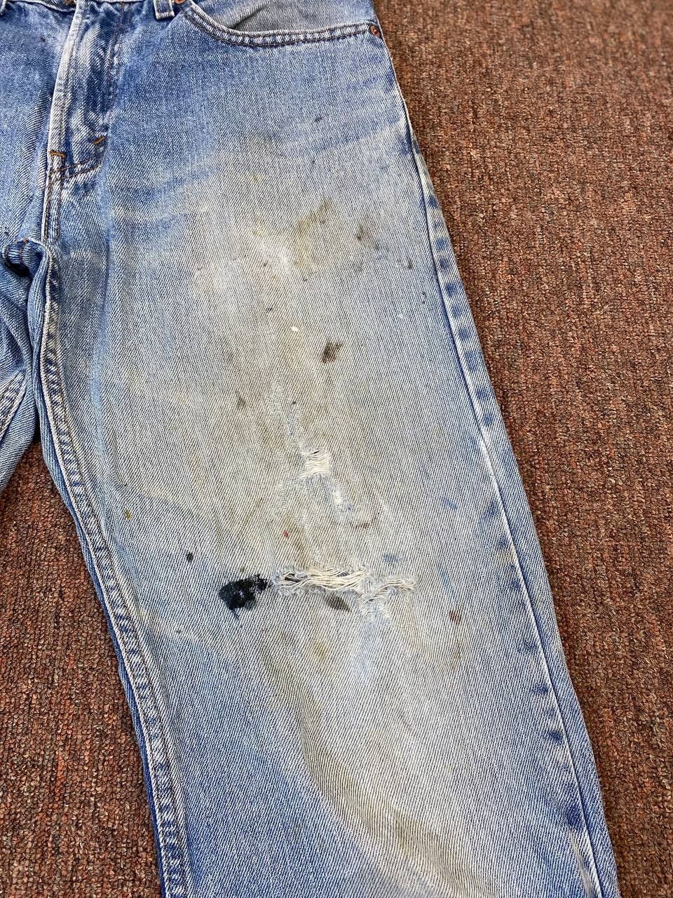 Levi's vintage levis 505 distressed denim paint splatter design Size US 33 - 9 Thumbnail