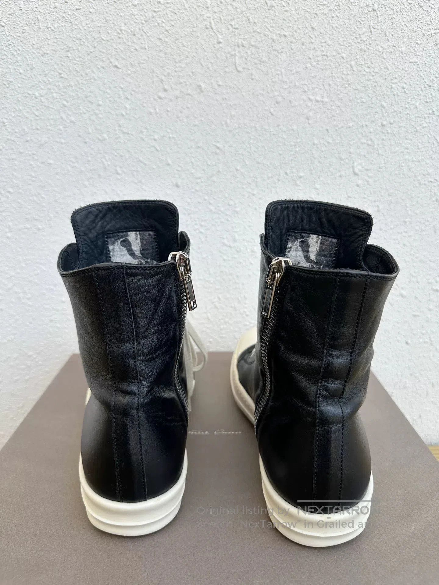 Rick Owens Rick Owens High-Top Leather Black White. Size US 7 / EU 40 - 6 Thumbnail