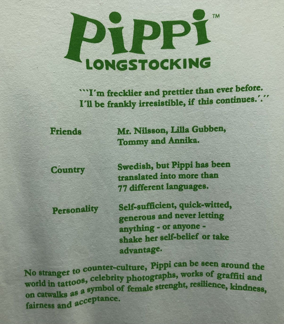 Zara Zara Pippi Longstocking "IAmTheWorld'sStrongestGirl" T-Shirt Size US L / EU 52-54 / 3 - 4 Thumbnail